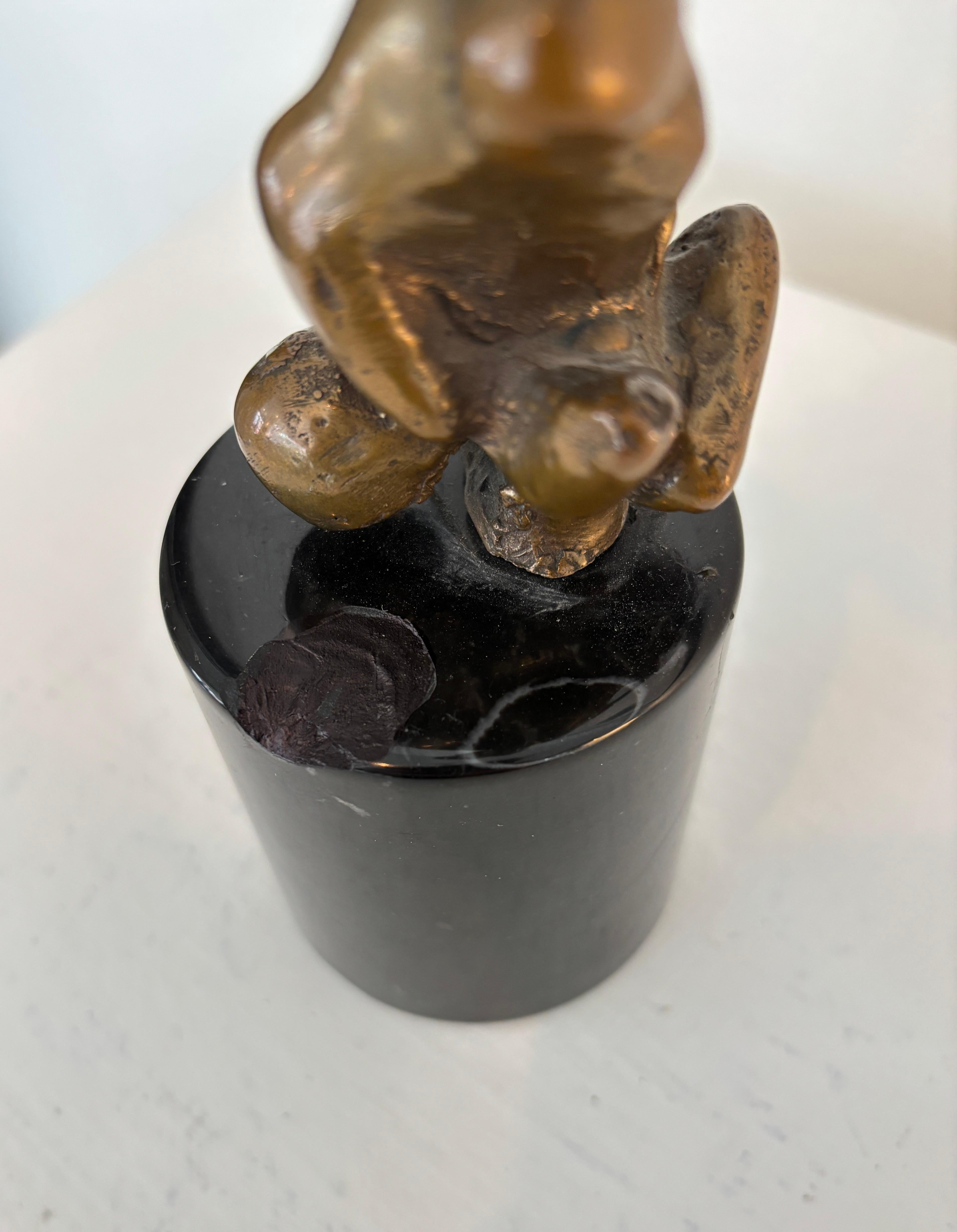Bronze Italian Abstract Sculpture Black Marble Base Signed Trevi 7 of 7 8
