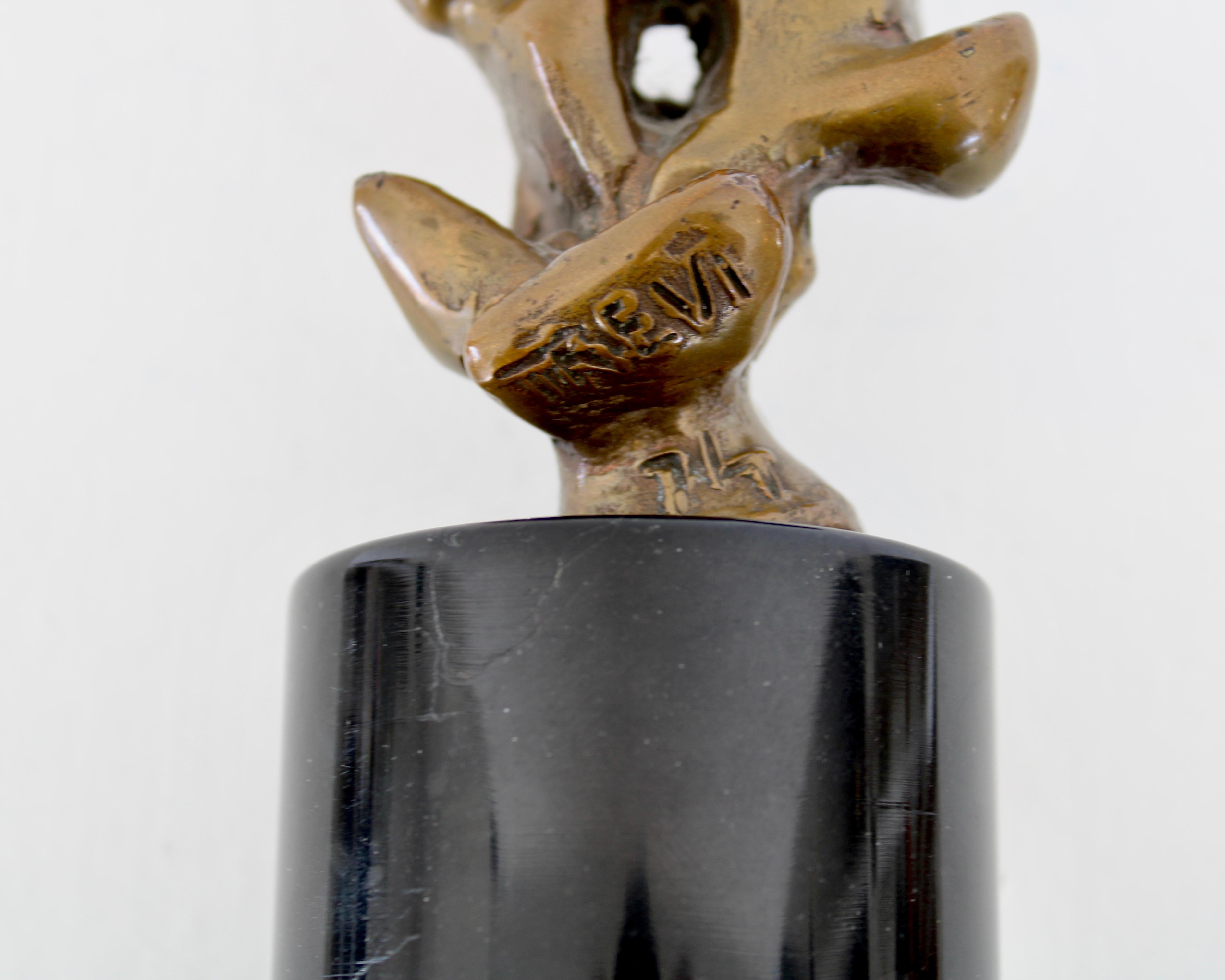 Bronze Italian Abstract Sculpture Black Marble Base Signed Trevi 7 of 7 4