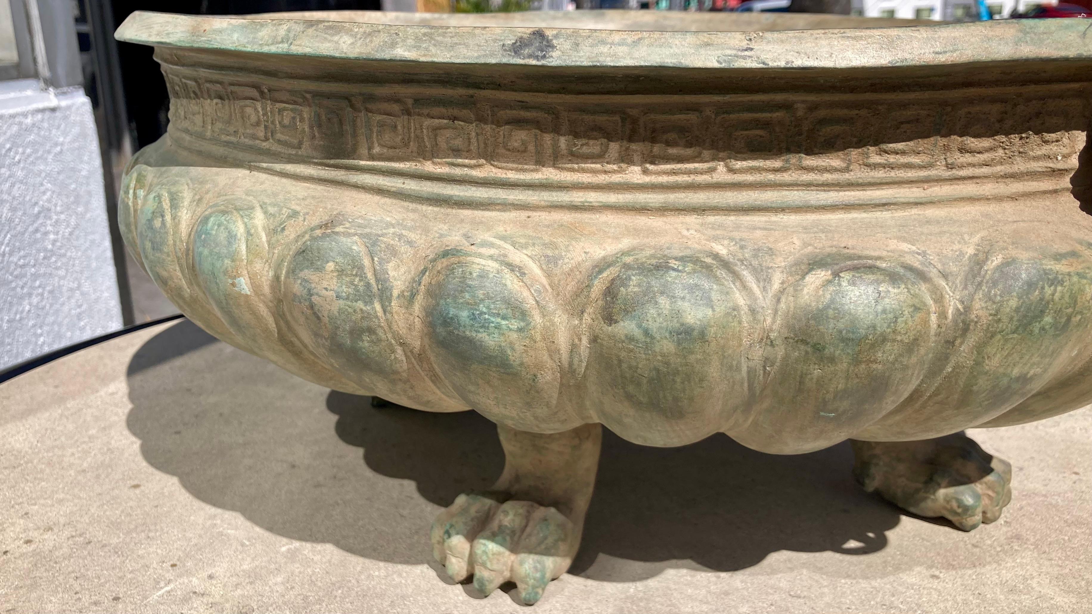 Bronze Italian Classical Lion Paw Footed Planter For Sale 5