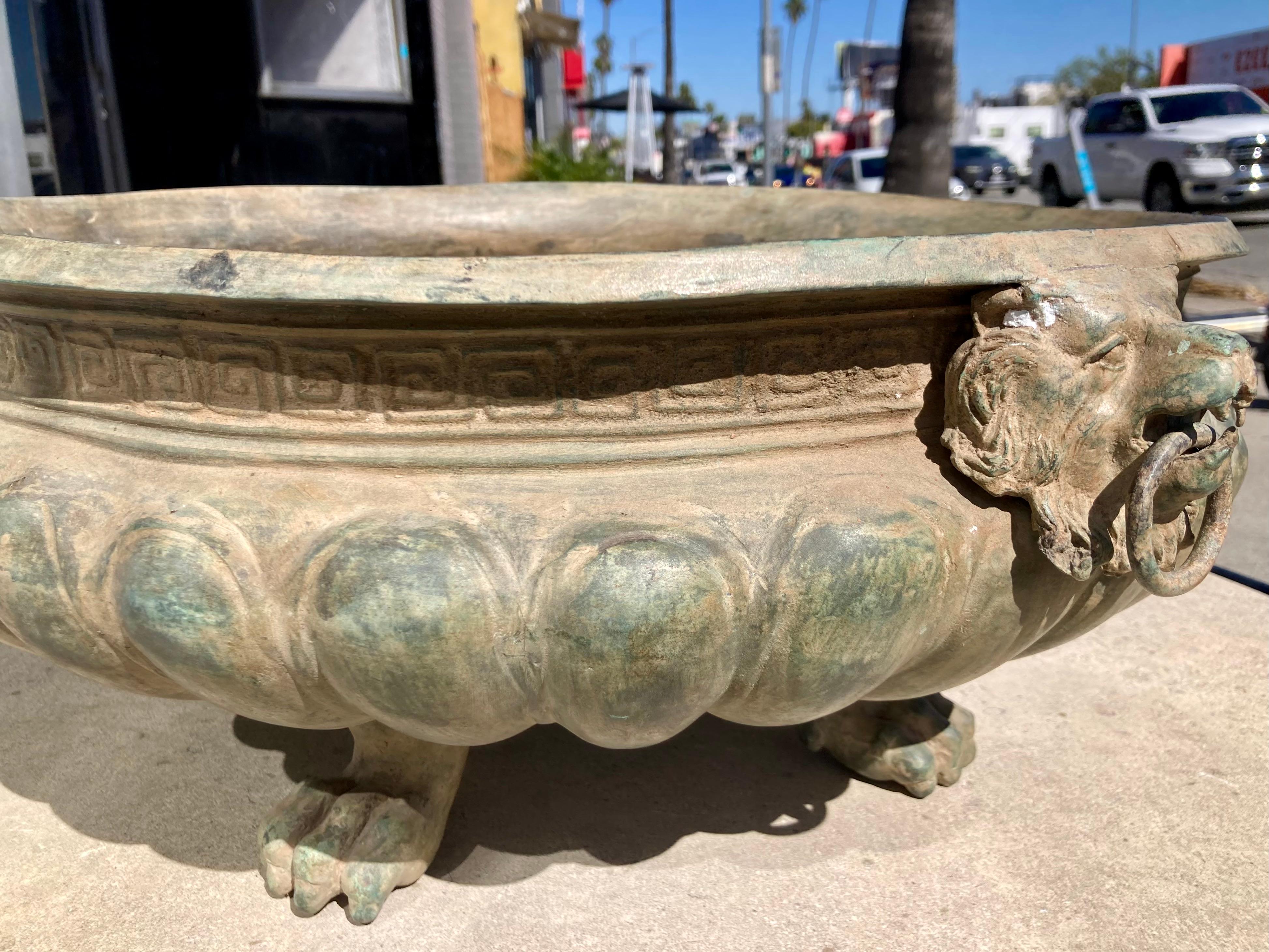 Bronze Italian Classical Lion Paw Footed Planter For Sale 3