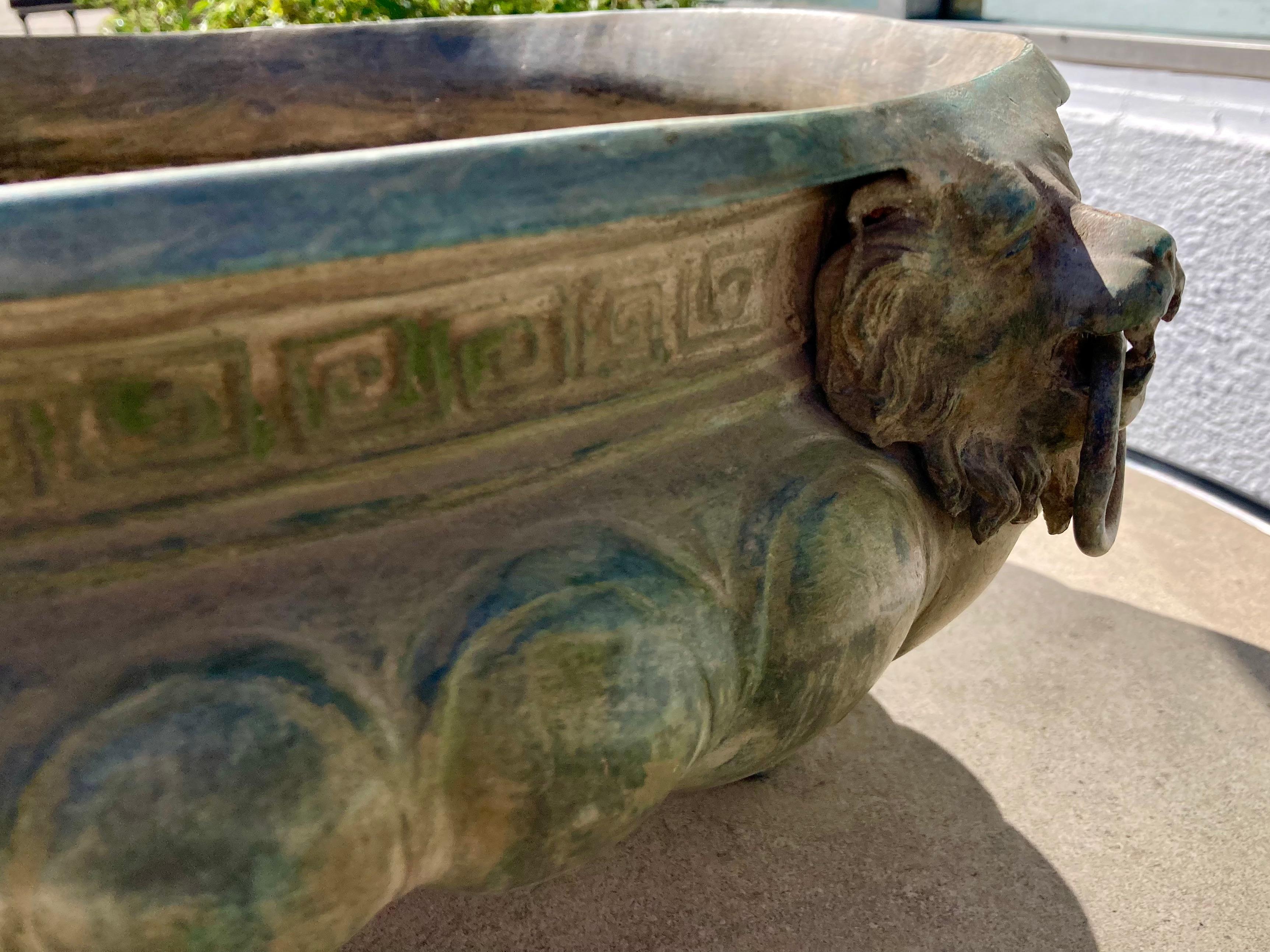 Bronze Italian Classical Lion Paw Footed Planter For Sale 4