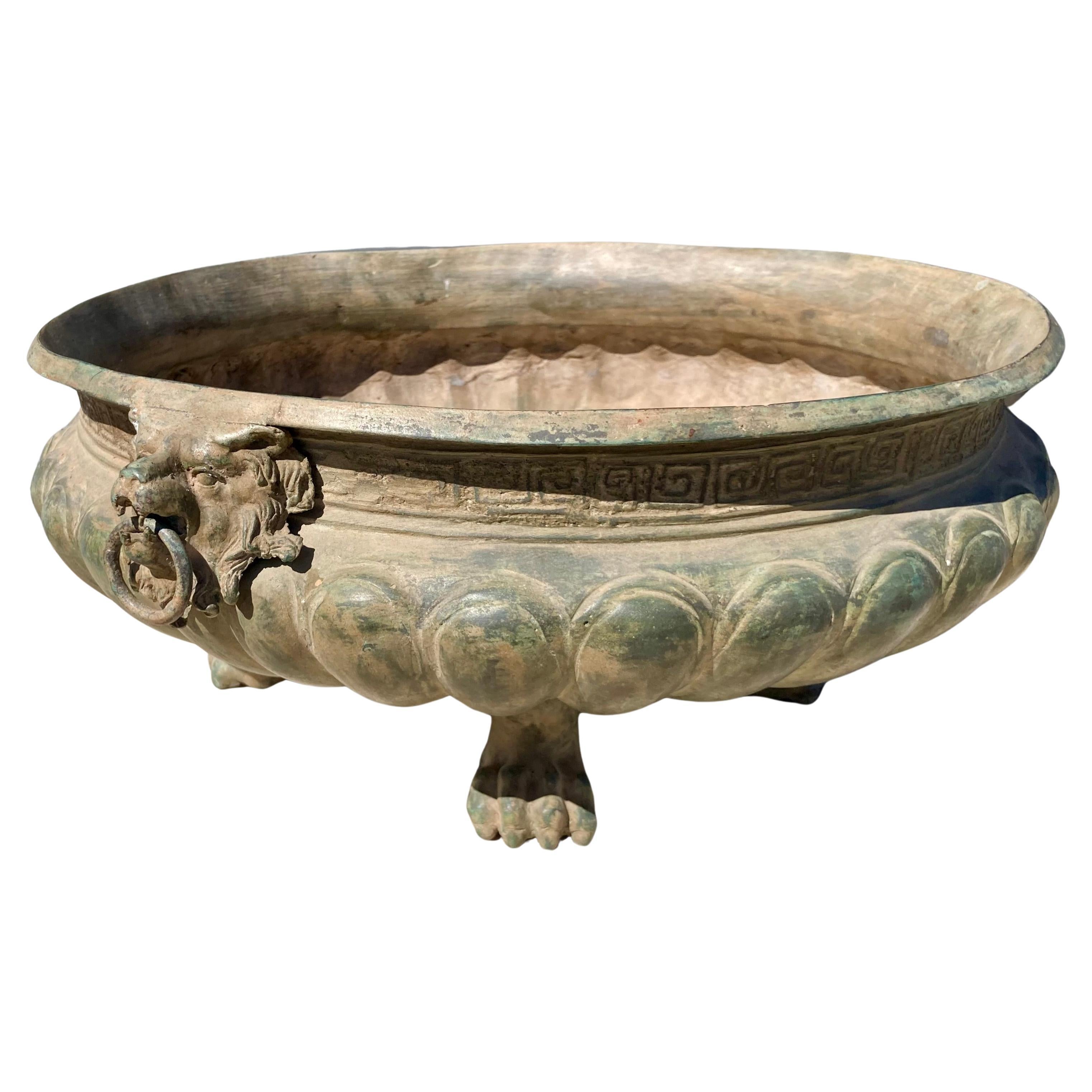 Bronze Italian Classical Lion Paw Footed Planter For Sale