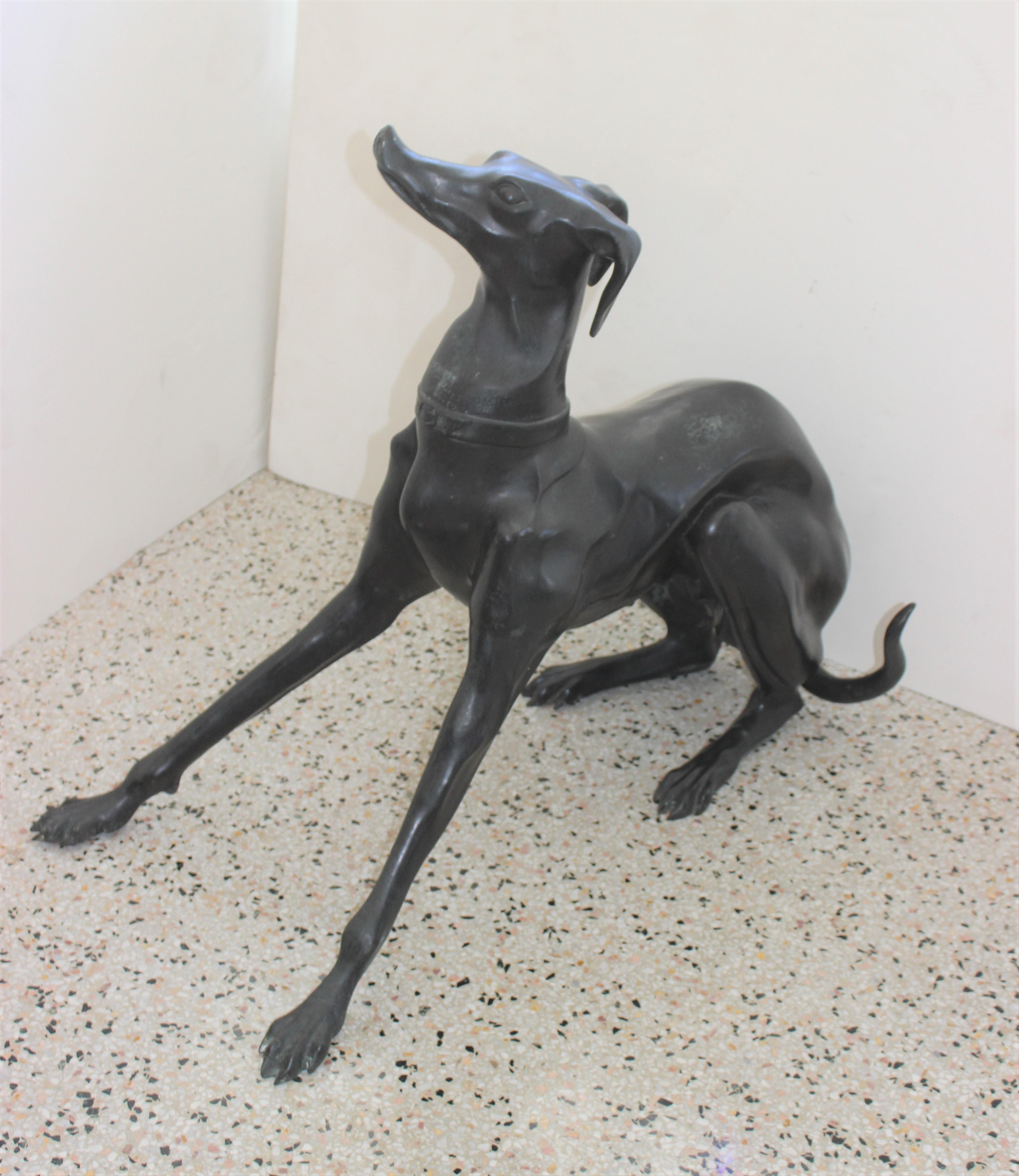 Italienische Windhund-Skulptur aus Bronze im Angebot 4