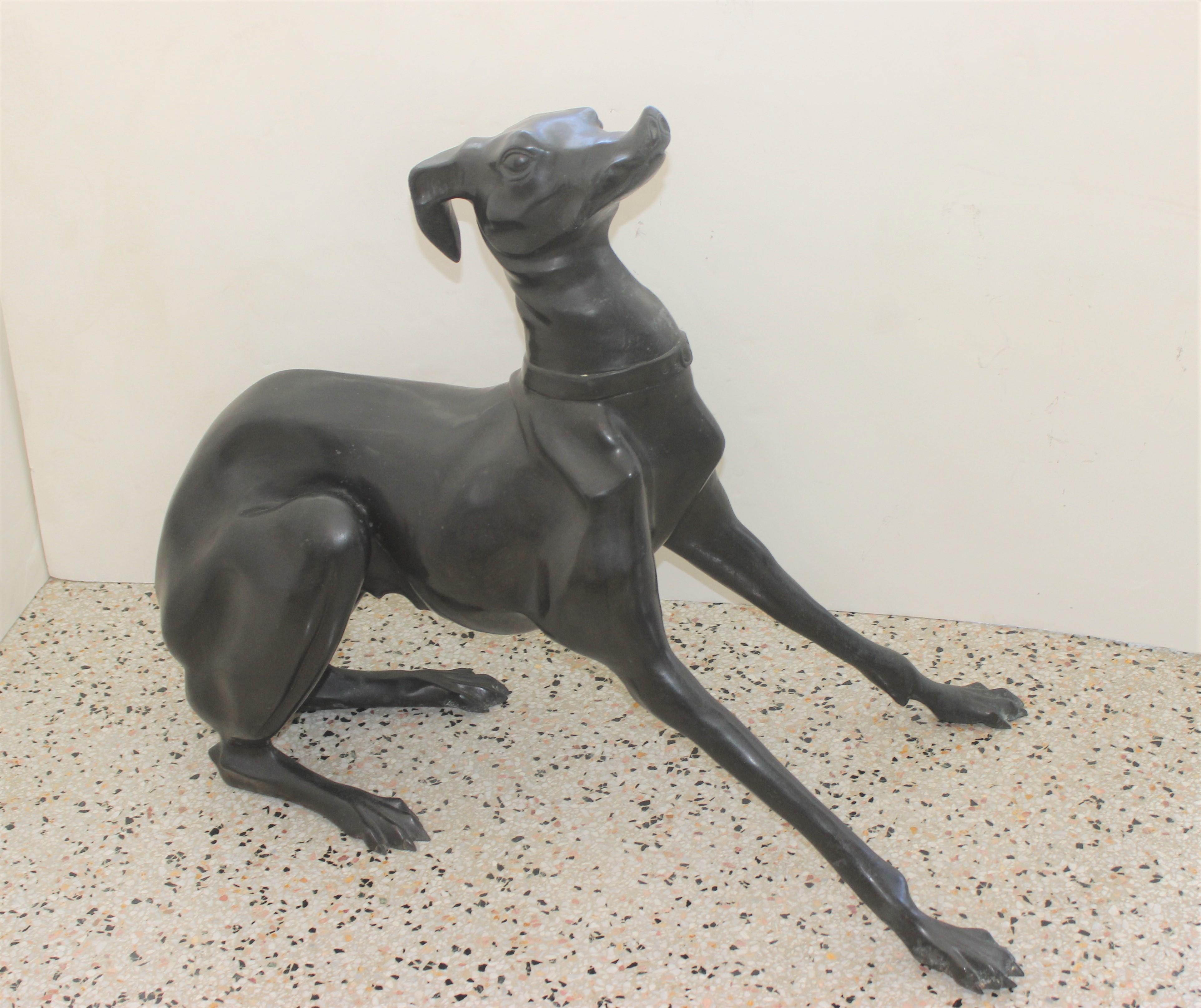 Italienische Windhund-Skulptur aus Bronze im Angebot 5