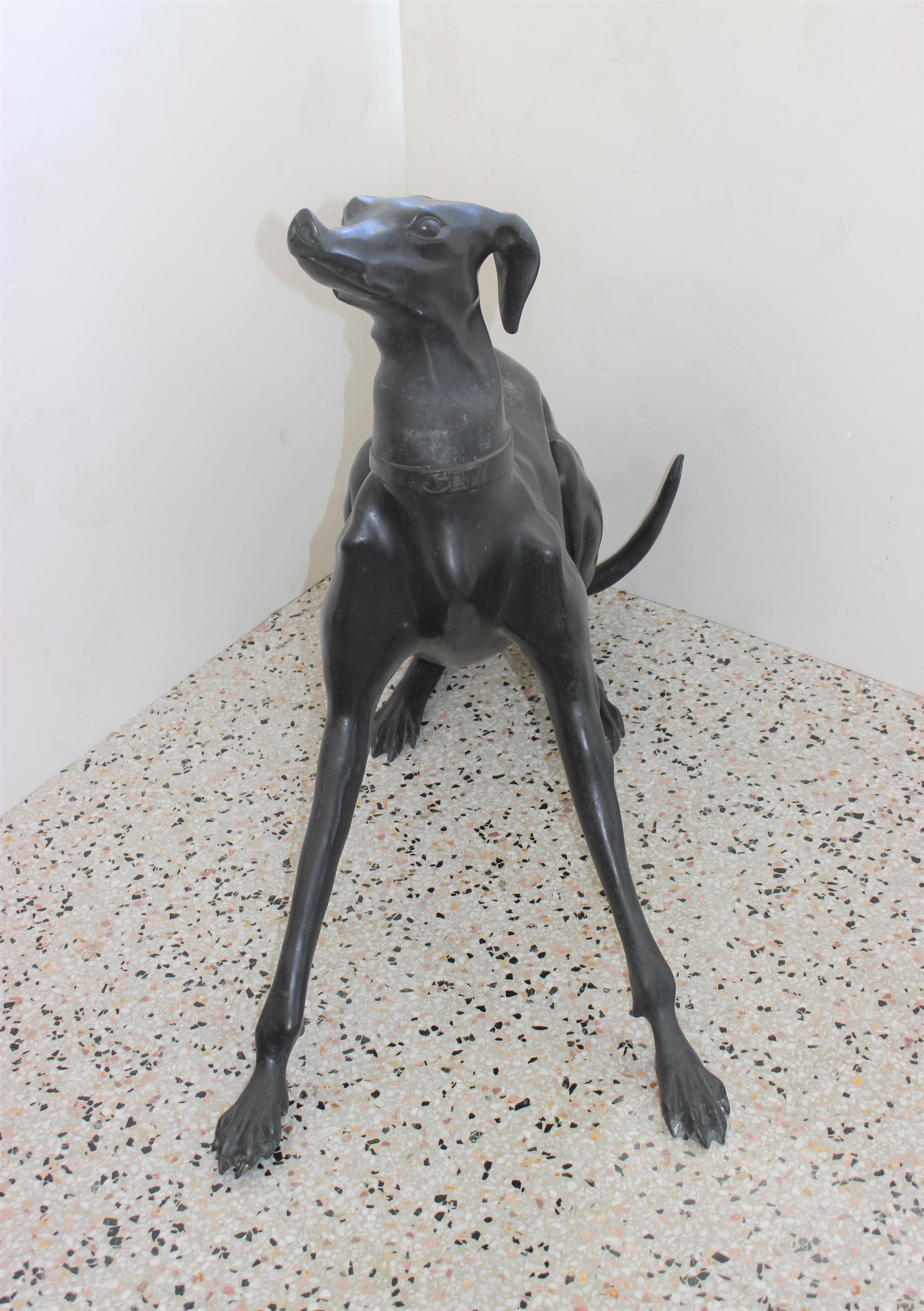 Italienische Windhund-Skulptur aus Bronze im Angebot 6