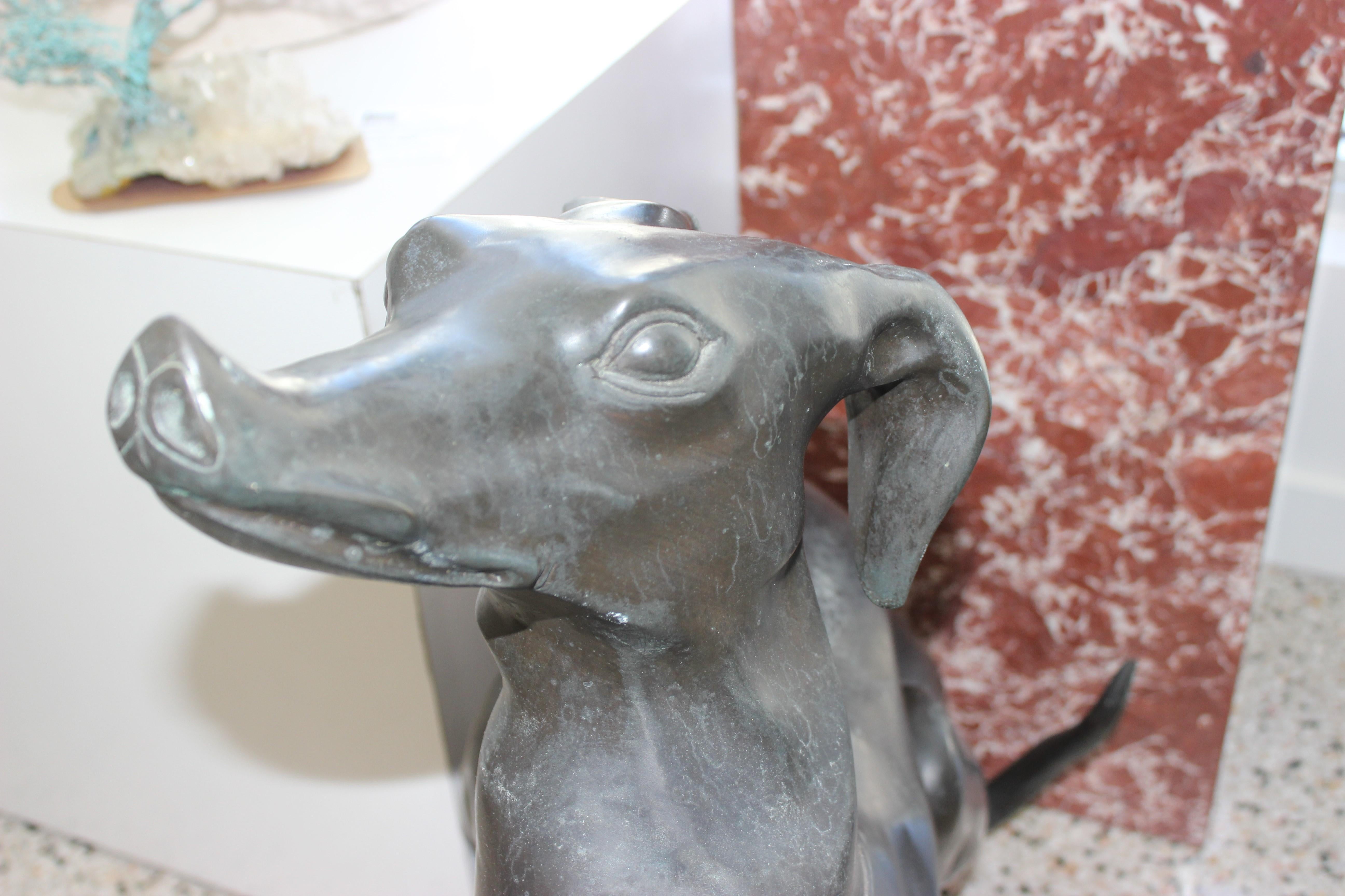 Italienische Windhund-Skulptur aus Bronze im Angebot 7