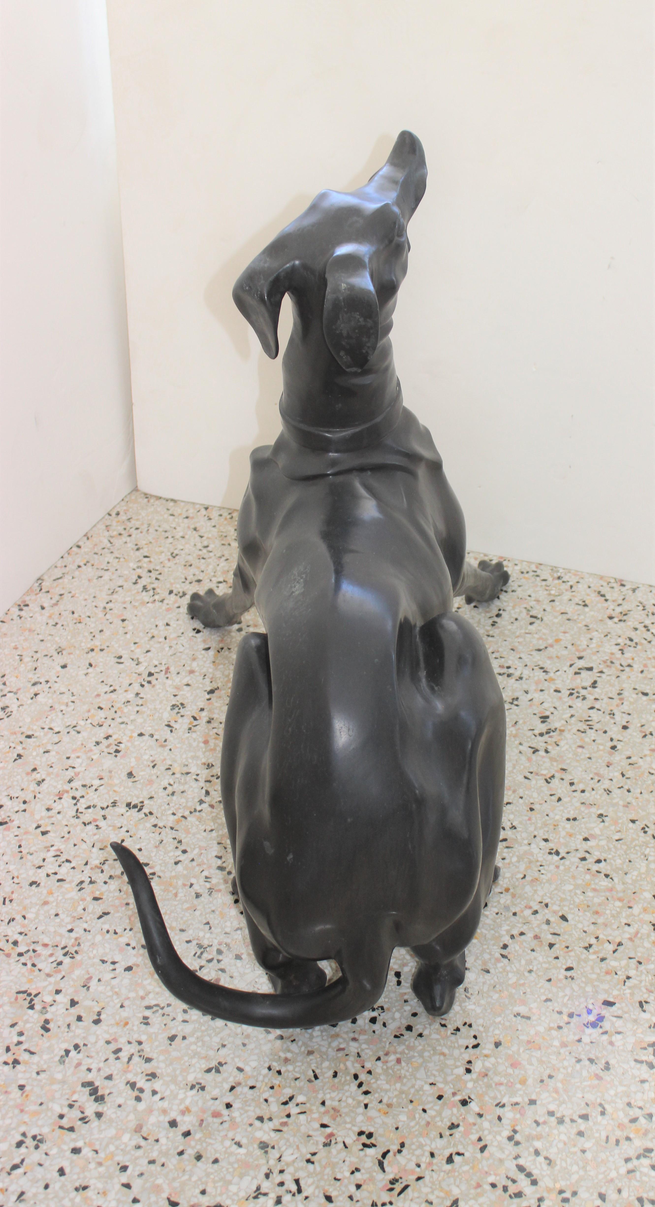 Patinated Bronze Italian Greyhound Sculpture For Sale