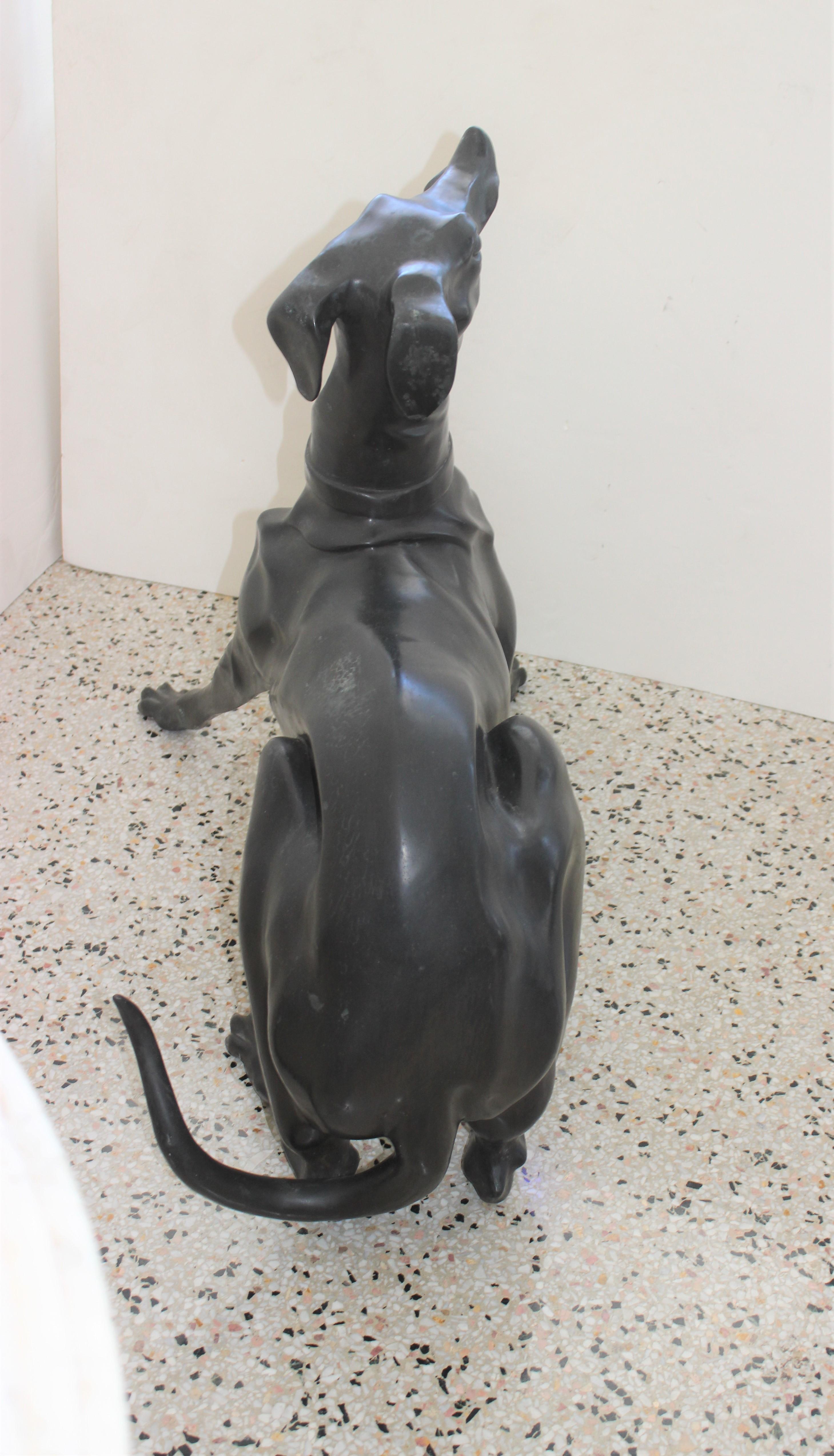 Italienische Windhund-Skulptur aus Bronze im Angebot 2