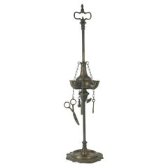 Bronze Italian "Lucerne" Four Spout Oil Lamp 19/20th Century Oil lamp with Urn