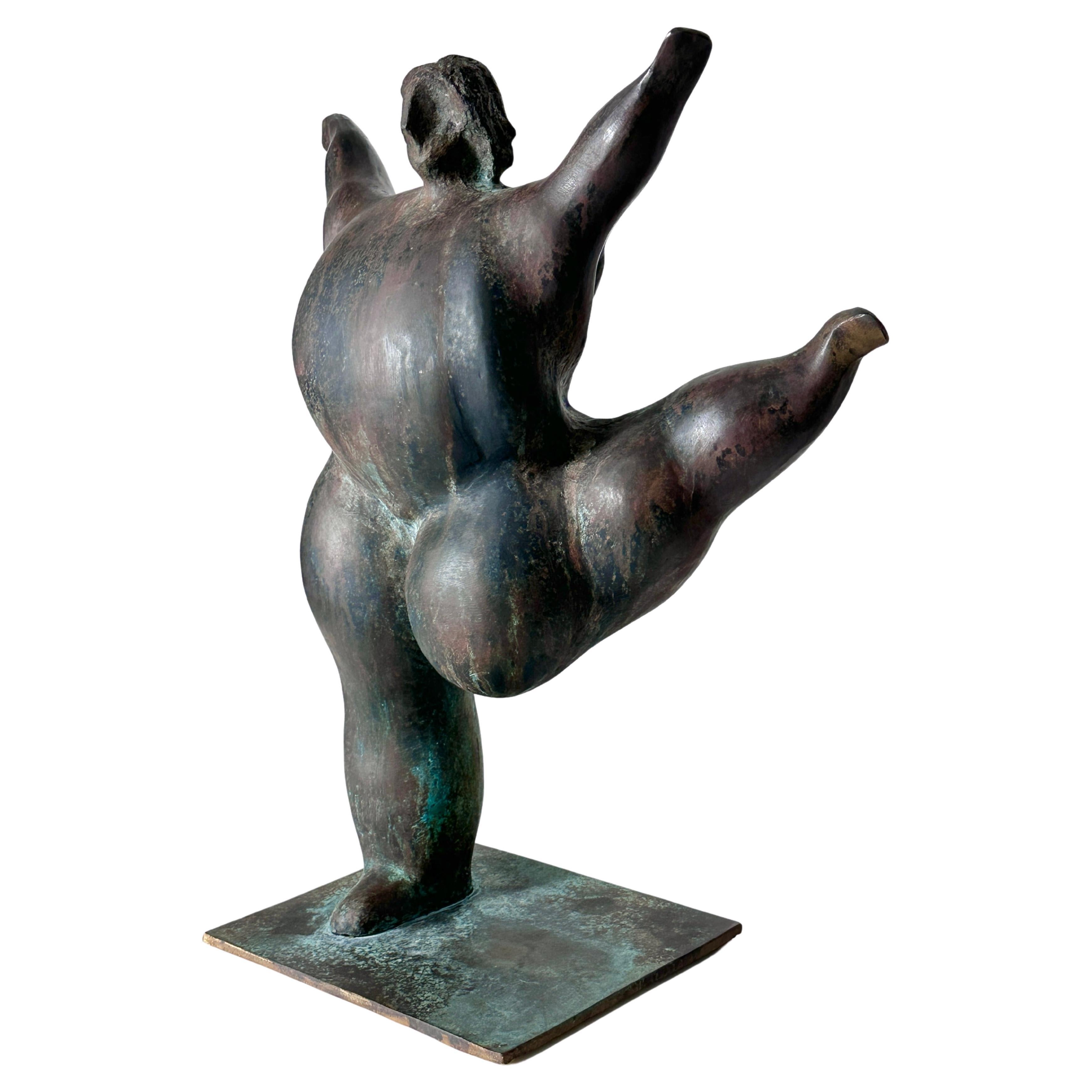 Large bronze sculpture by Sicilian - Ventian artist Matteo Lo Greco 
Bulbous abstract figure titled 