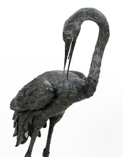 Bronze Japanese Crane on Turtle