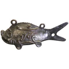 Bronze Japanese Koi Fish Bell, Gong Chime Sculpture, Late Edo Period