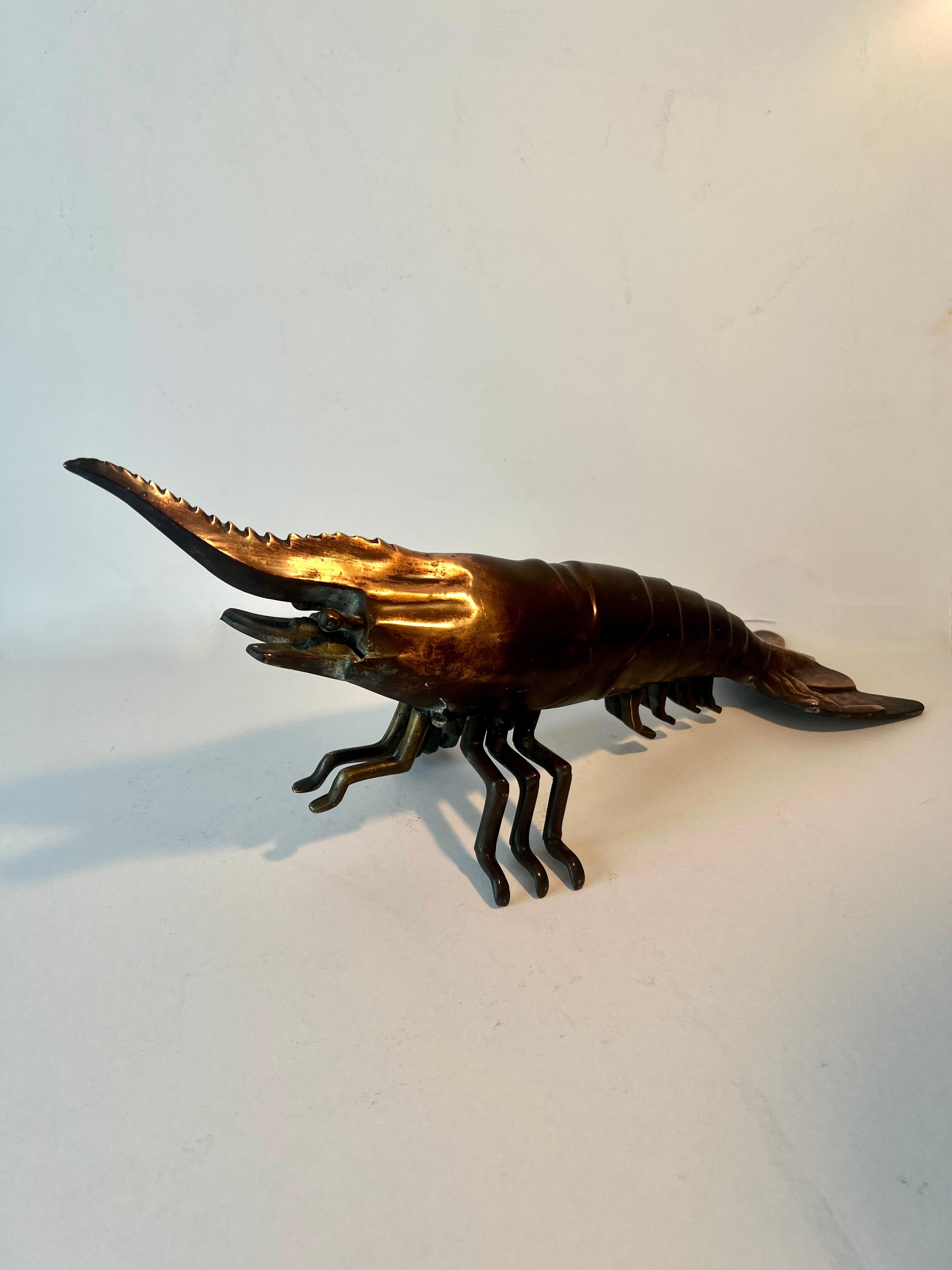Scultura giapponese in bronzo di un gambero In condizioni buone in vendita a Los Angeles, CA