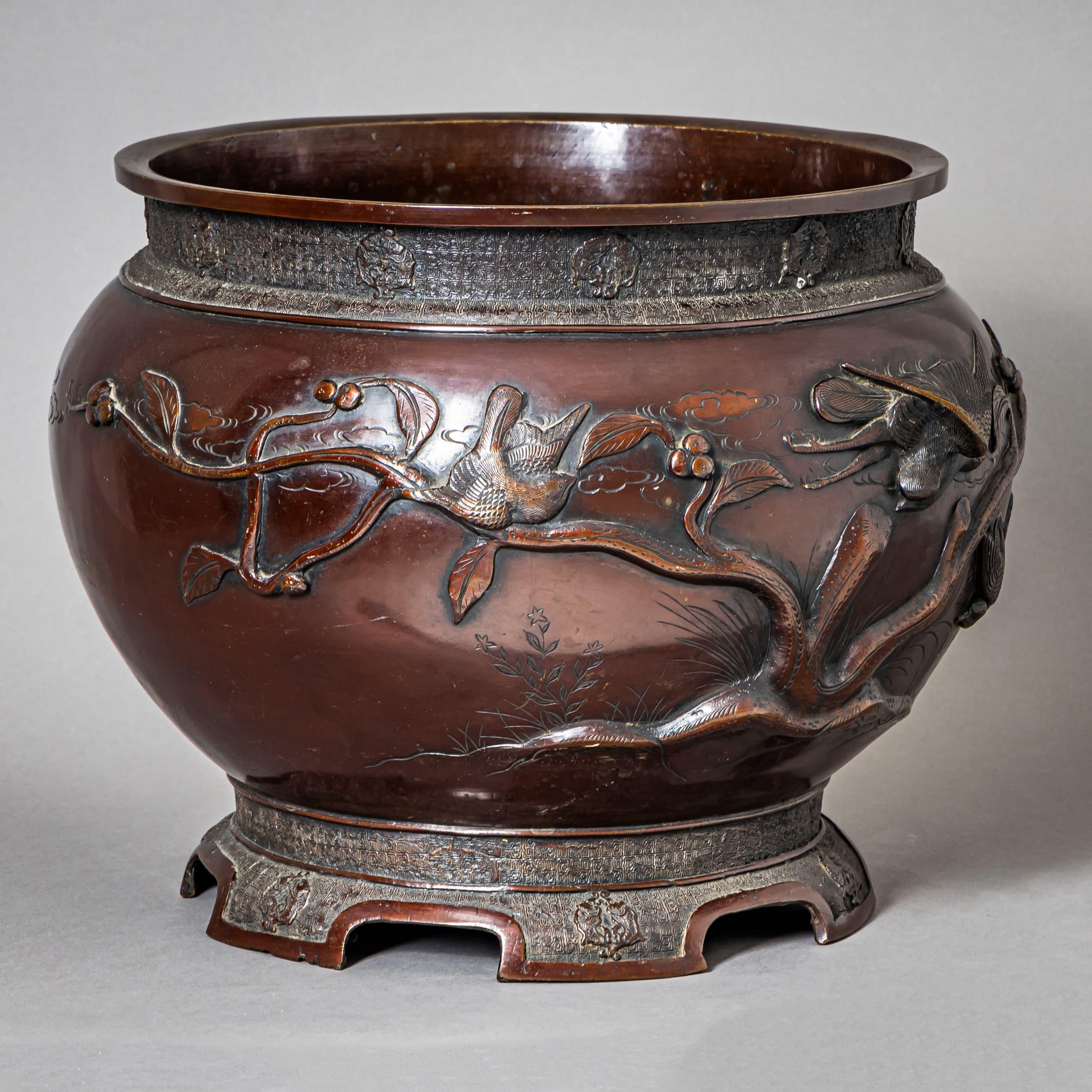 Bronze Jardinière, Japan, Meiji Period (1868–1912) Bon état - En vente à Greding, DE