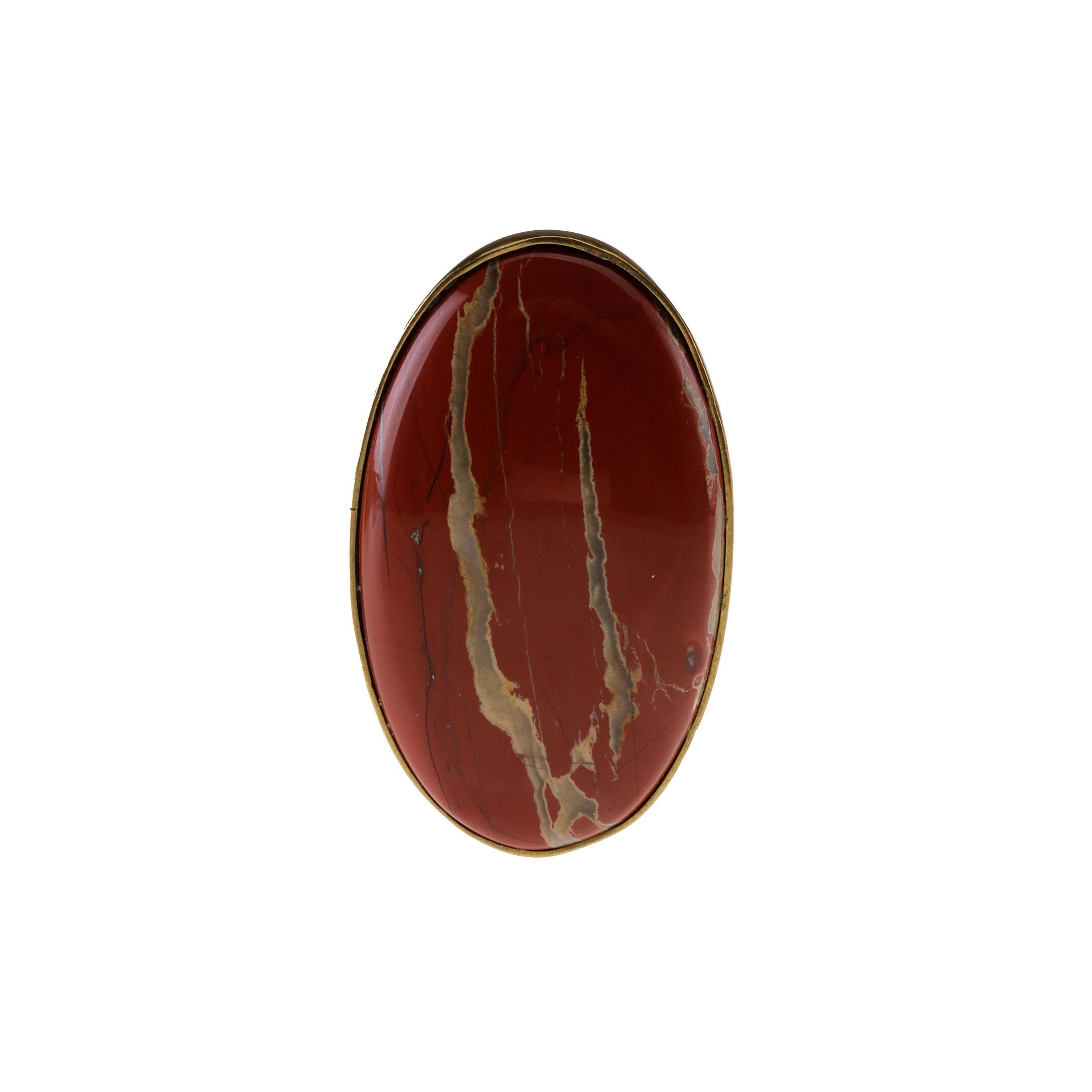 Bronze jasper big ring size 13 eu.
All Giulia Colussi jewelry is new and has never been previously owned or worn. Each item will arrive at your door beautifully gift wrapped in our boxes, put inside an elegant pouch or jewel box.
