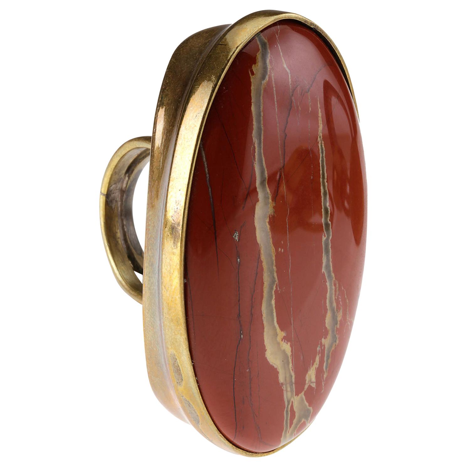 Großer Jaspis-Ring aus Bronze im Angebot