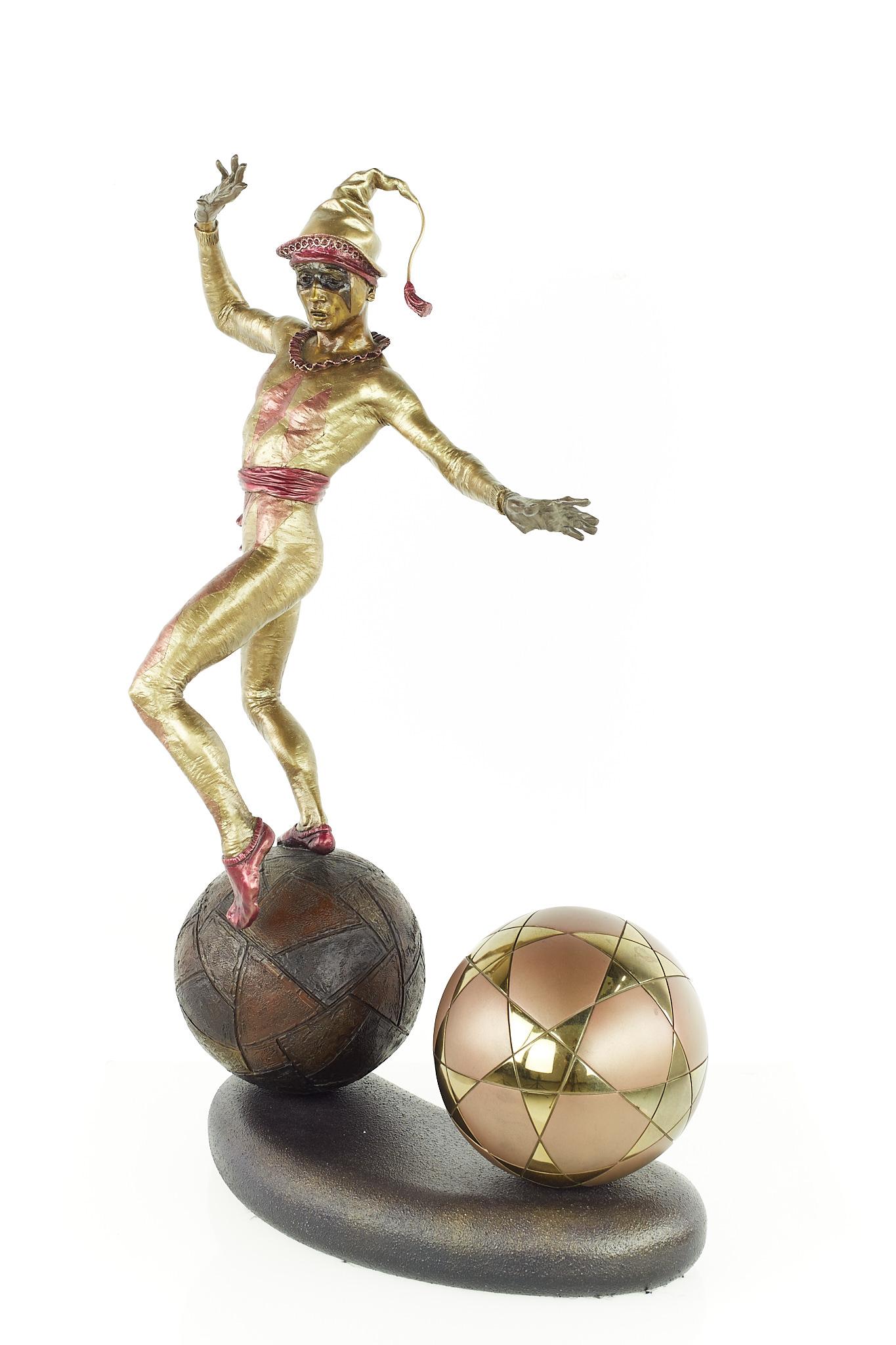 Modern Bronze Jester Sculpture