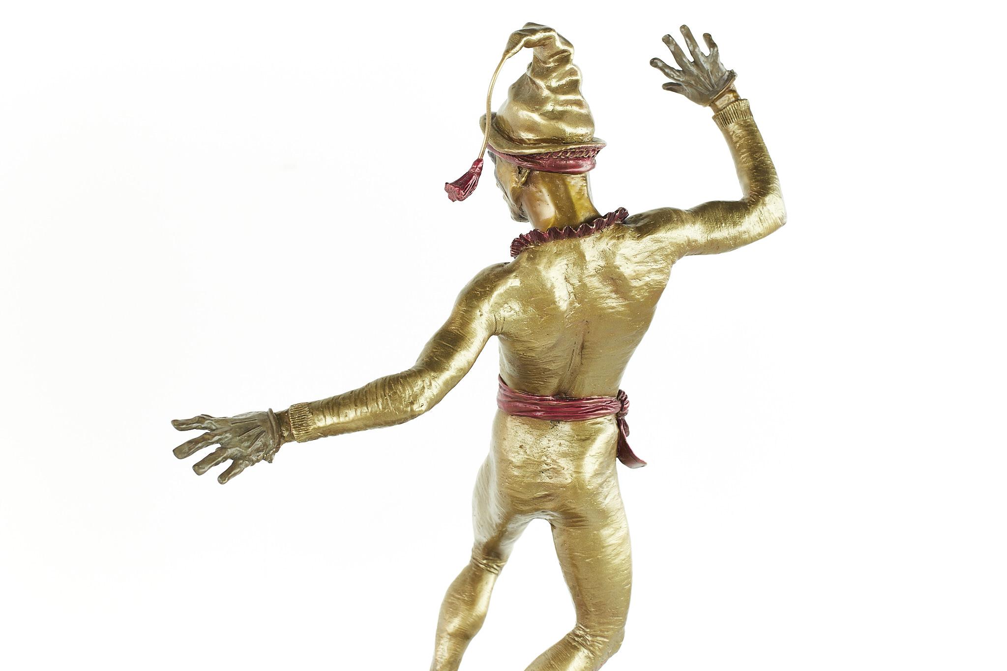 Bronze Jester Sculpture In Good Condition In Franklin Park, IL