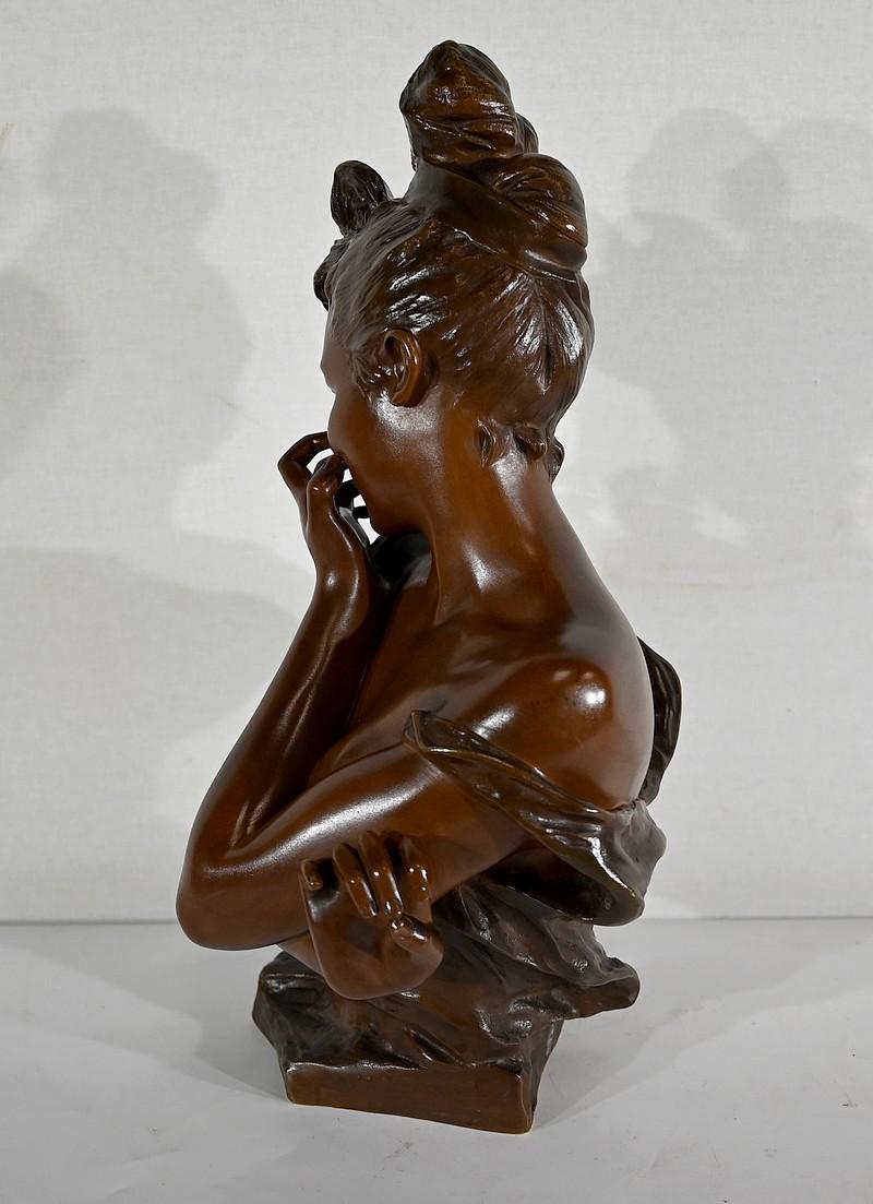 Sculpture en bronze Young Playful Woman de G. Van Der Straeten, Art Nouveau 19e en vente 6