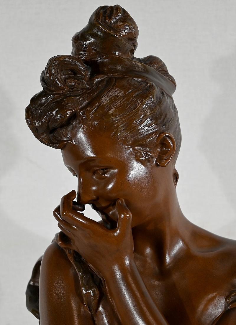 Sculpture en bronze Young Playful Woman de G. Van Der Straeten, Art Nouveau 19e en vente 12