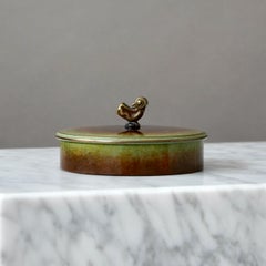 Schmuckkästchen aus Bronze von Hans Bergstrom für Ystad Metall / Bronze, Schweden, 1930er Jahre