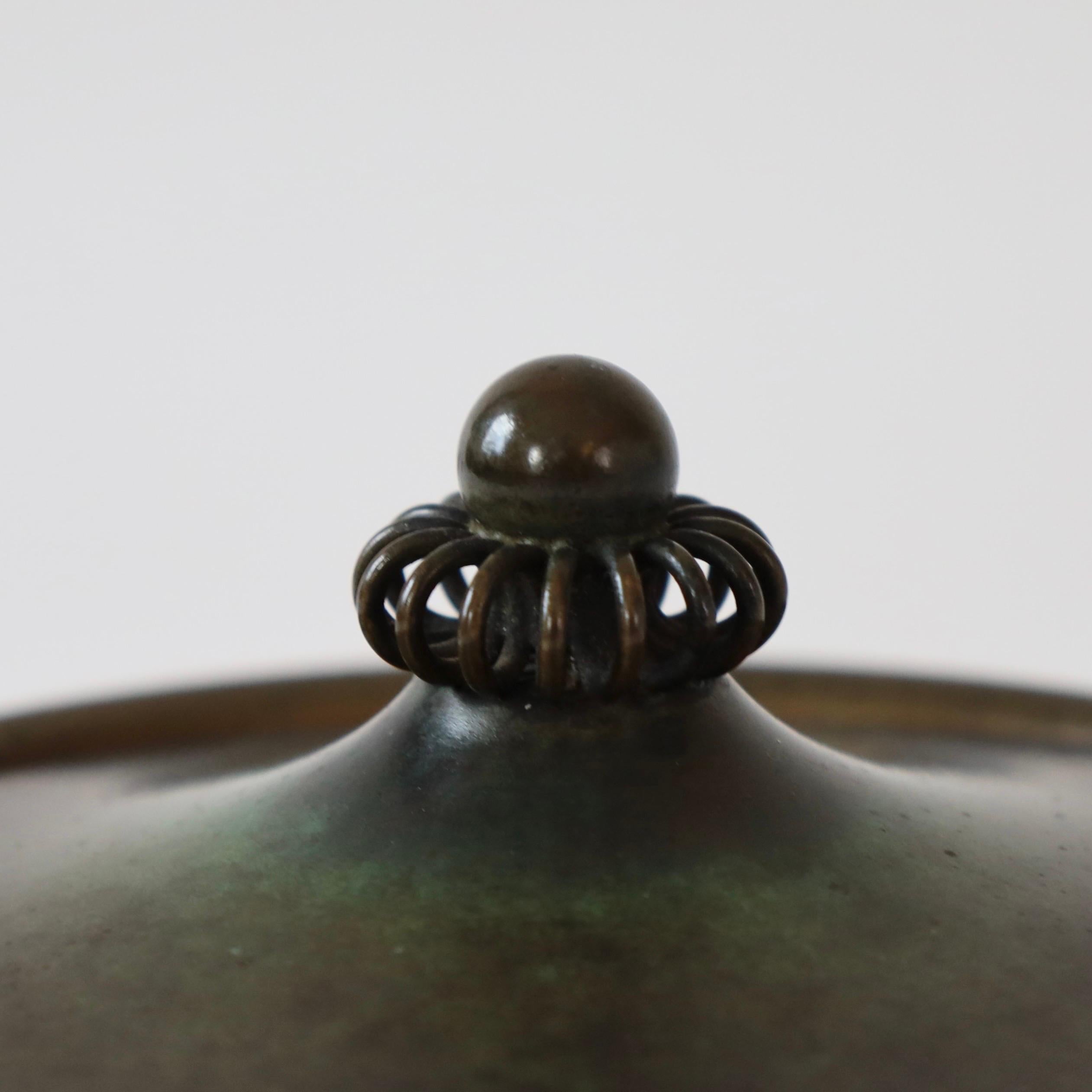 Boîte à bijoux en bronze de Just Andersen, années 1930, Danemark en vente 1