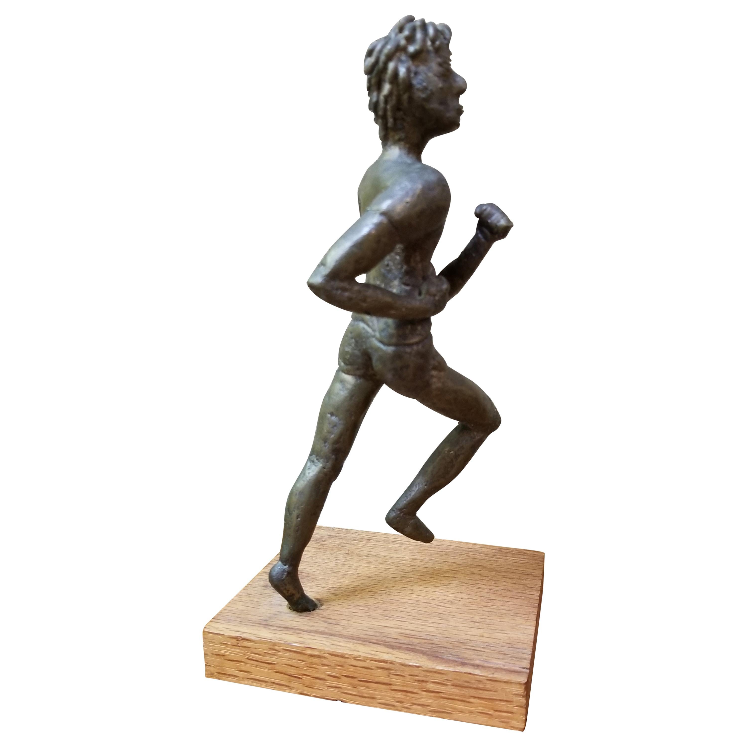 Bronze Jogger Sculpture For Sale