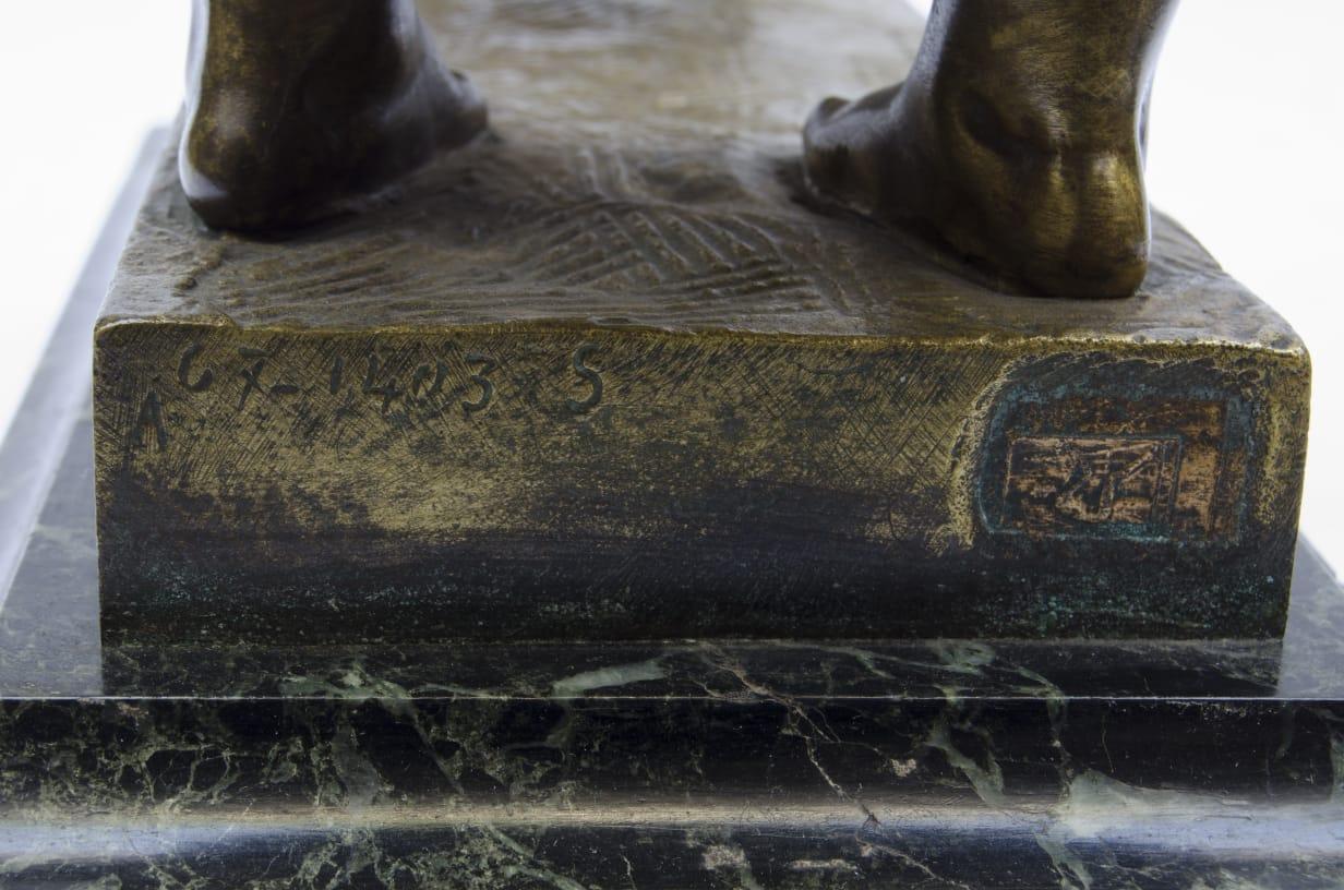 Early 20th Century Bronze Juan Clara Foundry Goldscheider marble base (green apple)