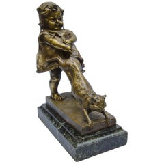 Bronze Juan Clara Foundry Goldscheider marble base (green apple)