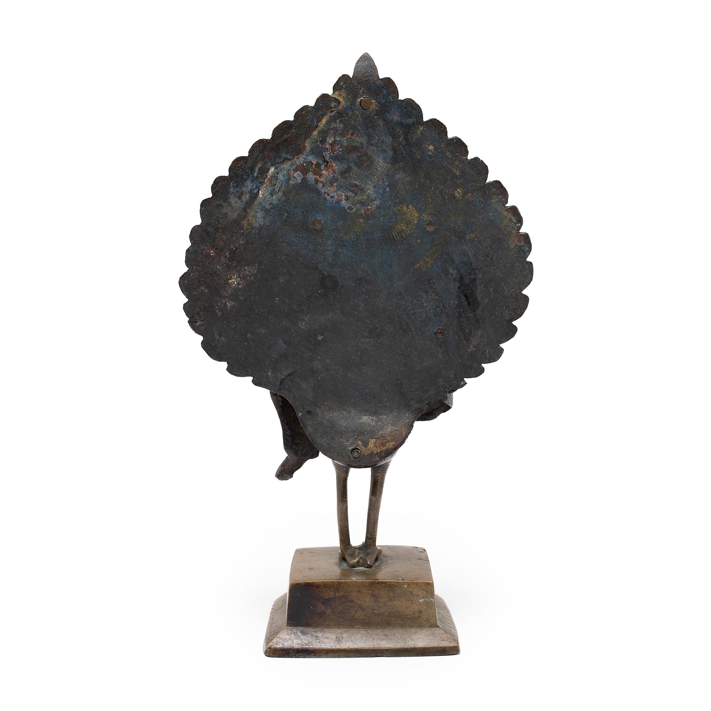 Bronze Kartikeya Figure on Peacock Mount, C. 1900 1