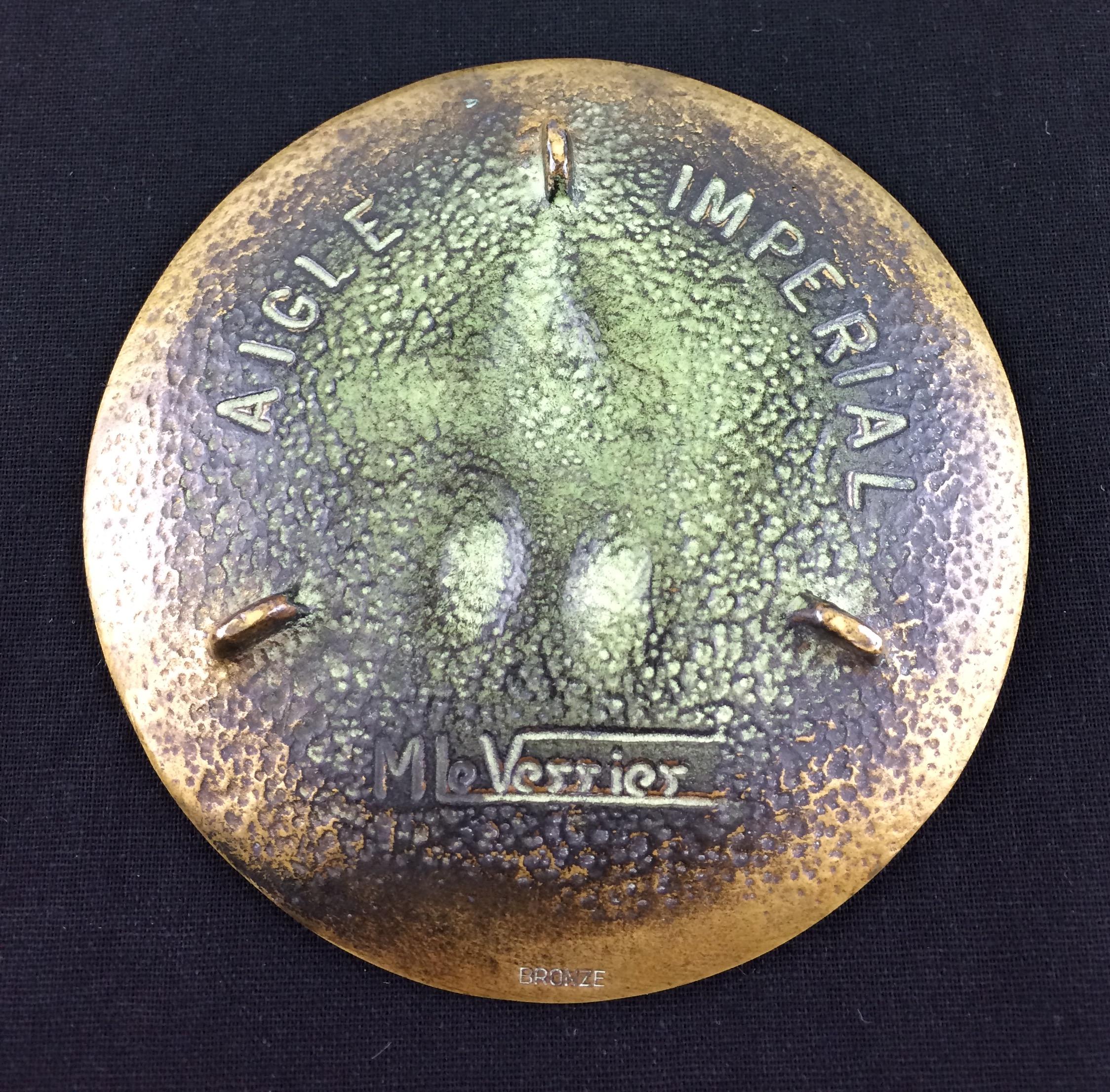 French Bronze Key Holder Vide Poche signed Max Le Verrier, Imperial Eagle