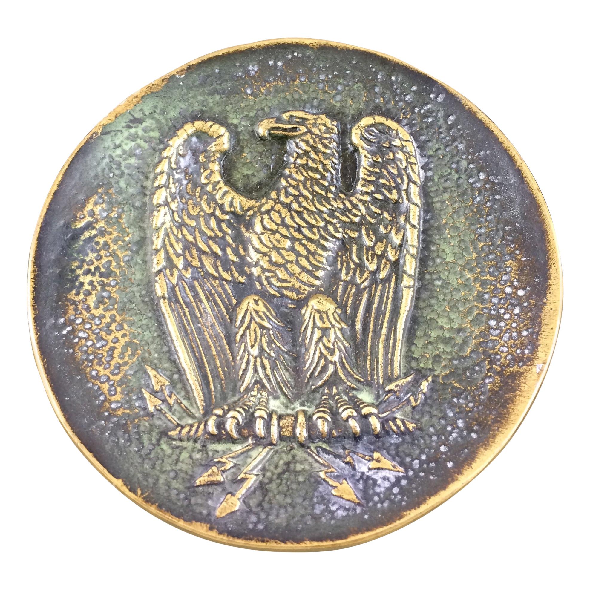 Bronze Key Holder Vide Poche signed Max Le Verrier, Imperial Eagle
