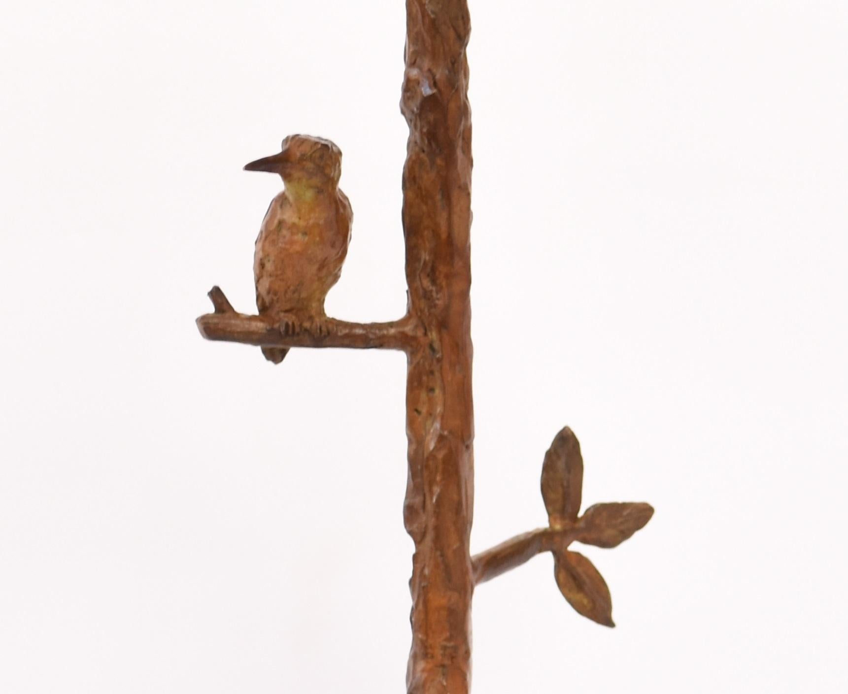 Expressionniste Lampe de table Kingfisher en bronze en vente