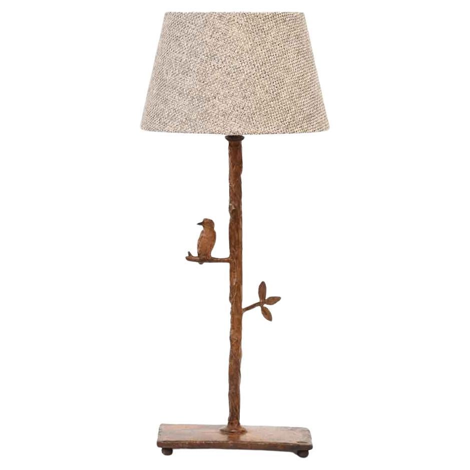 Kingfisher-Tischlampe aus Bronze