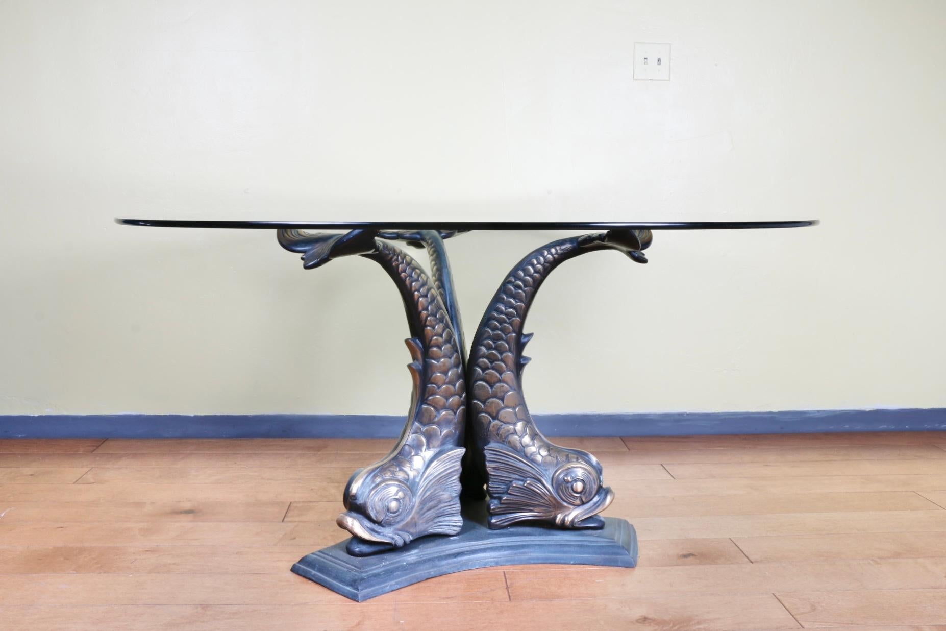 Autre Table centrale pour poissons koi en bronze en vente