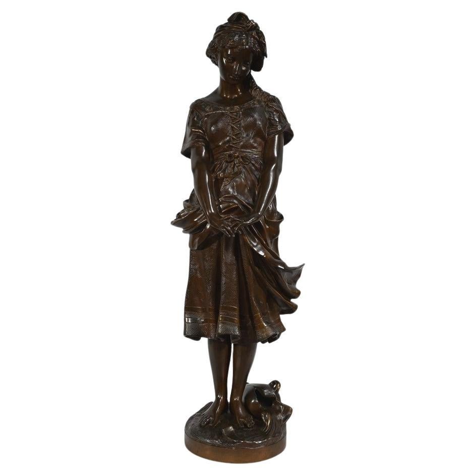 Bronze sculpture “The Young Girl with the Broken Jug”, signed J-B.Germain  19th