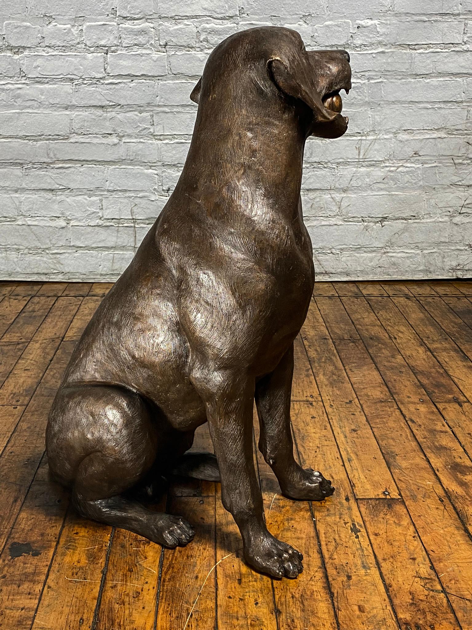 bronze labrador puppy dog sculpture
