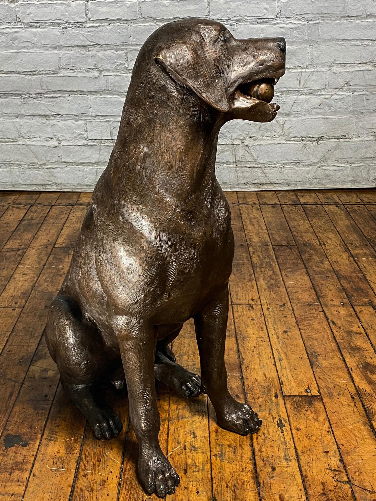 Bronze Statue de chien labrador en bronze, 