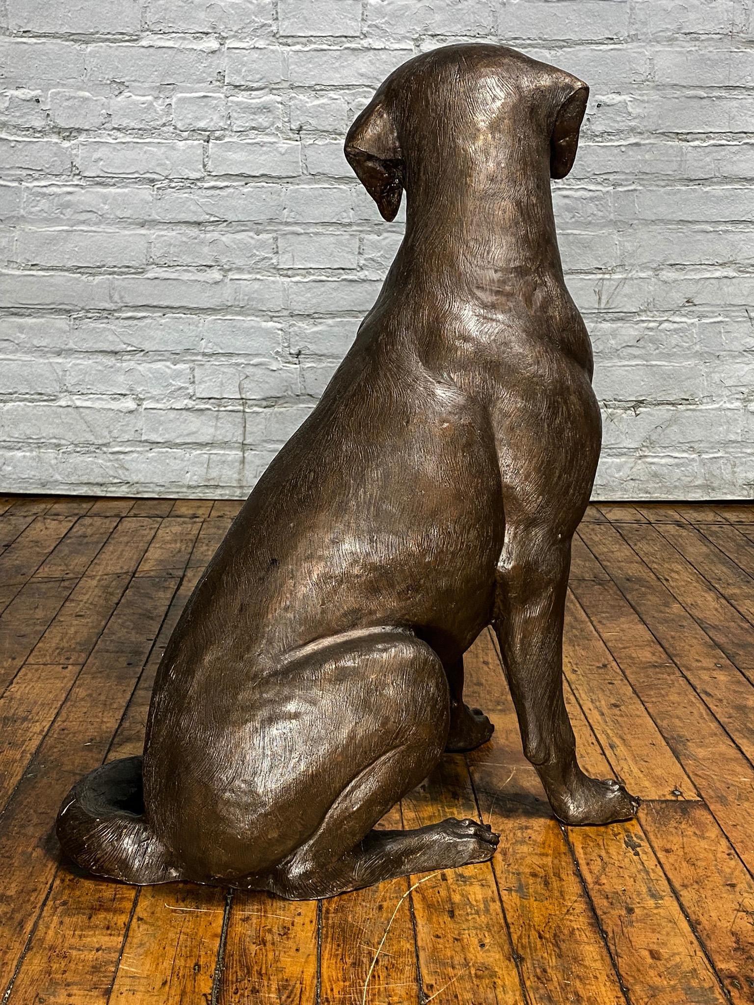 Bronze Labrador Dog Statue, 