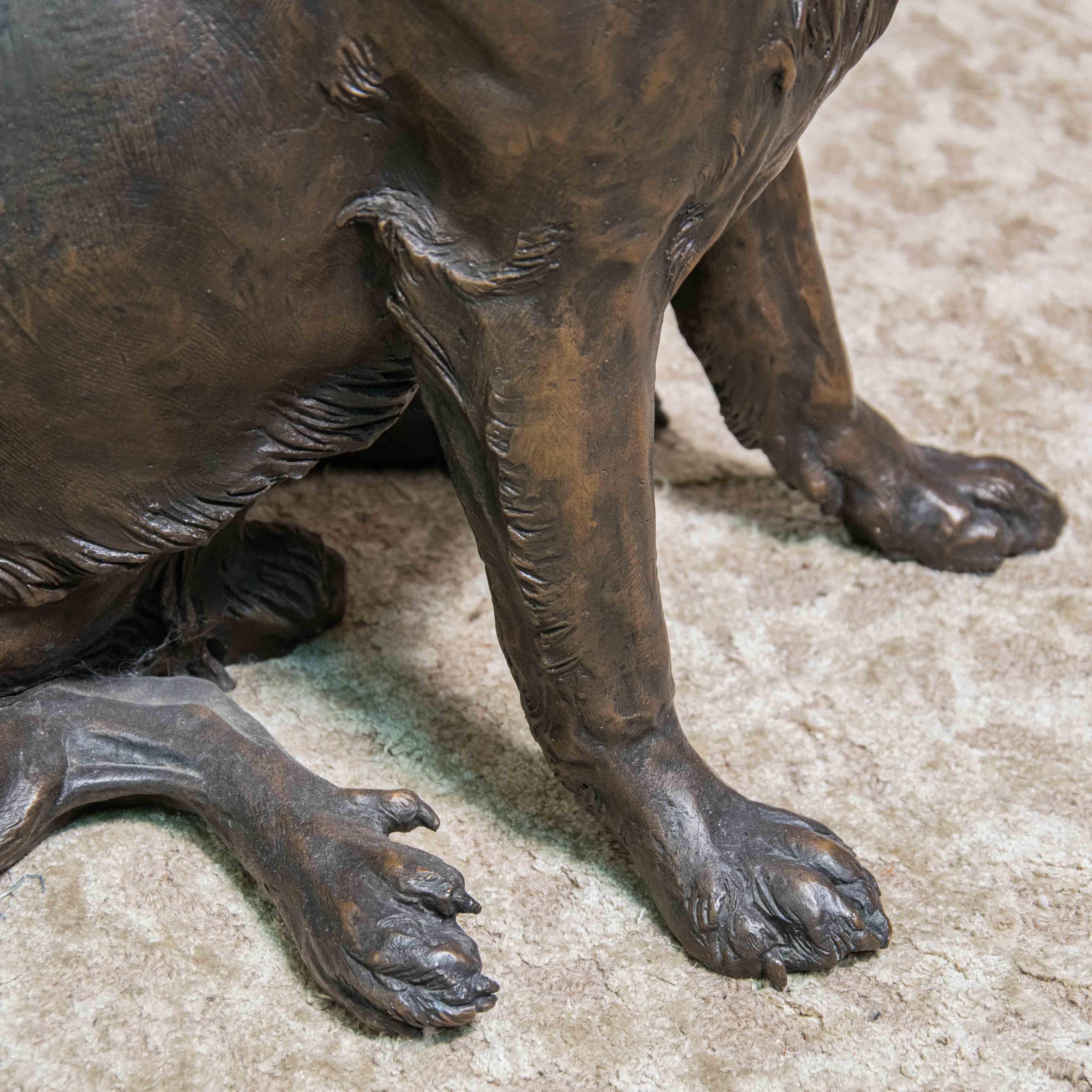 Modern Vintage Bronze Animalier Labrador Dog Sculpture by Franz Canins