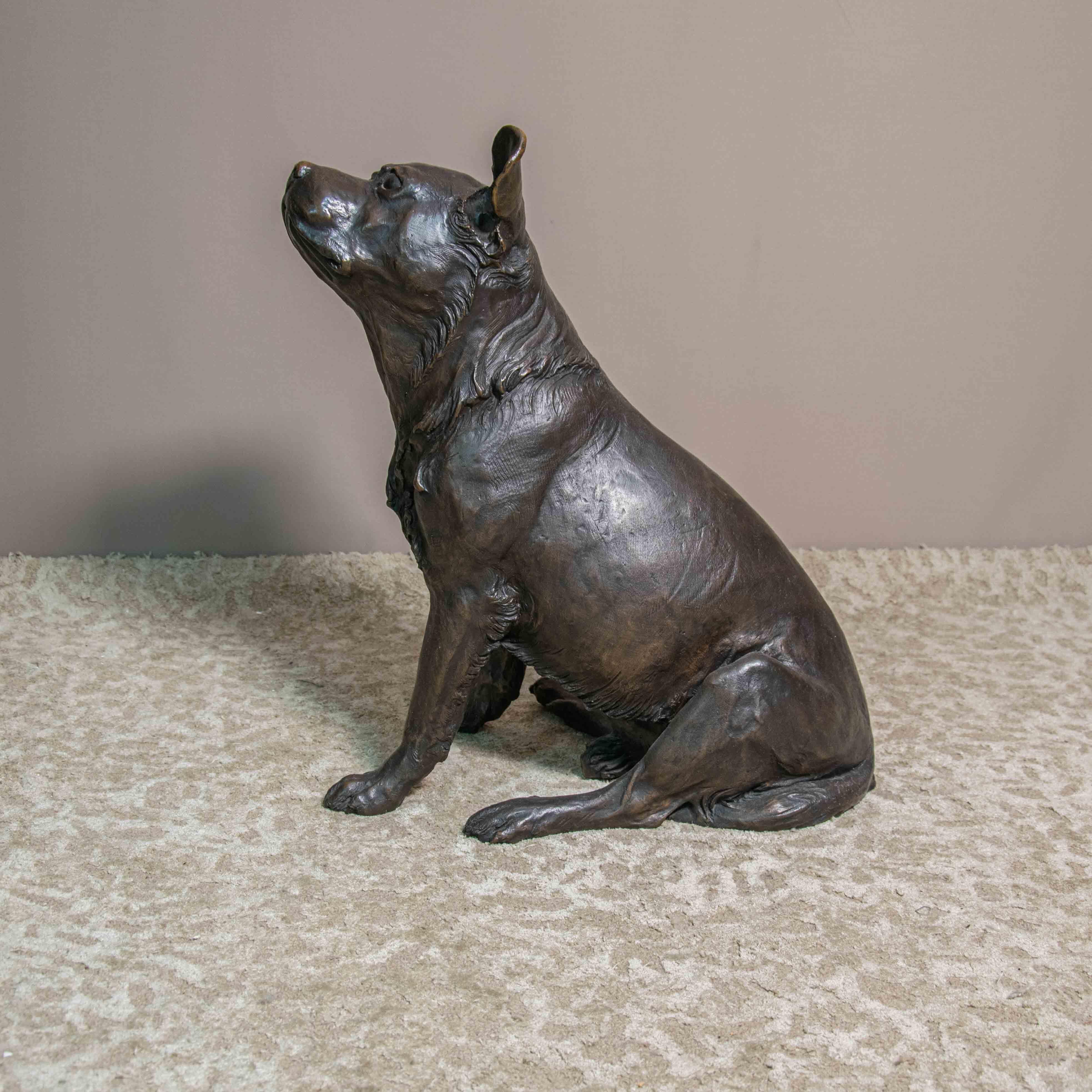 Italian Vintage Bronze Animalier Labrador Dog Sculpture by Franz Canins