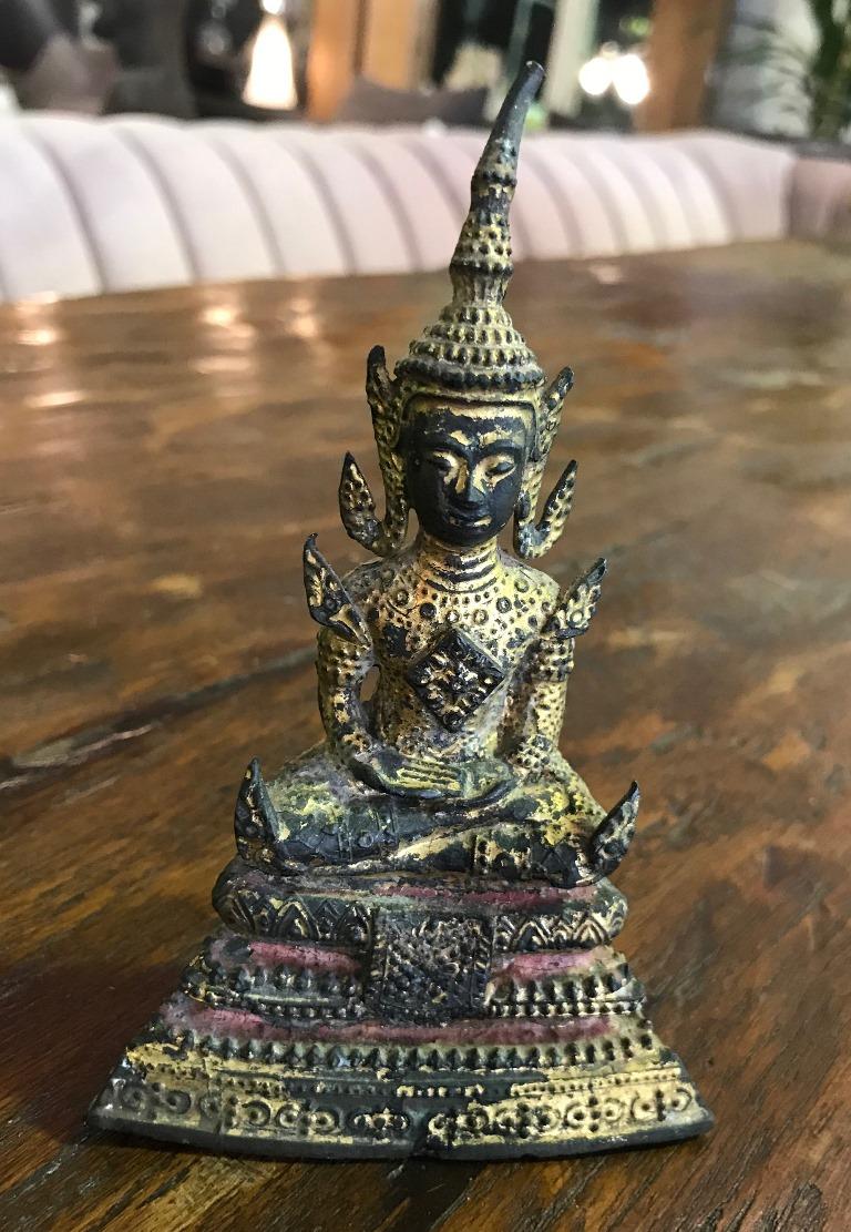Bronze, Lacquer and Gilt Seated Ratanakosin Thai/ Siam Buddha 2