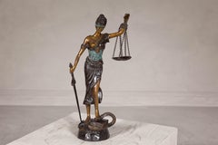 Bronze Lady Justice Tabletop Statuette
