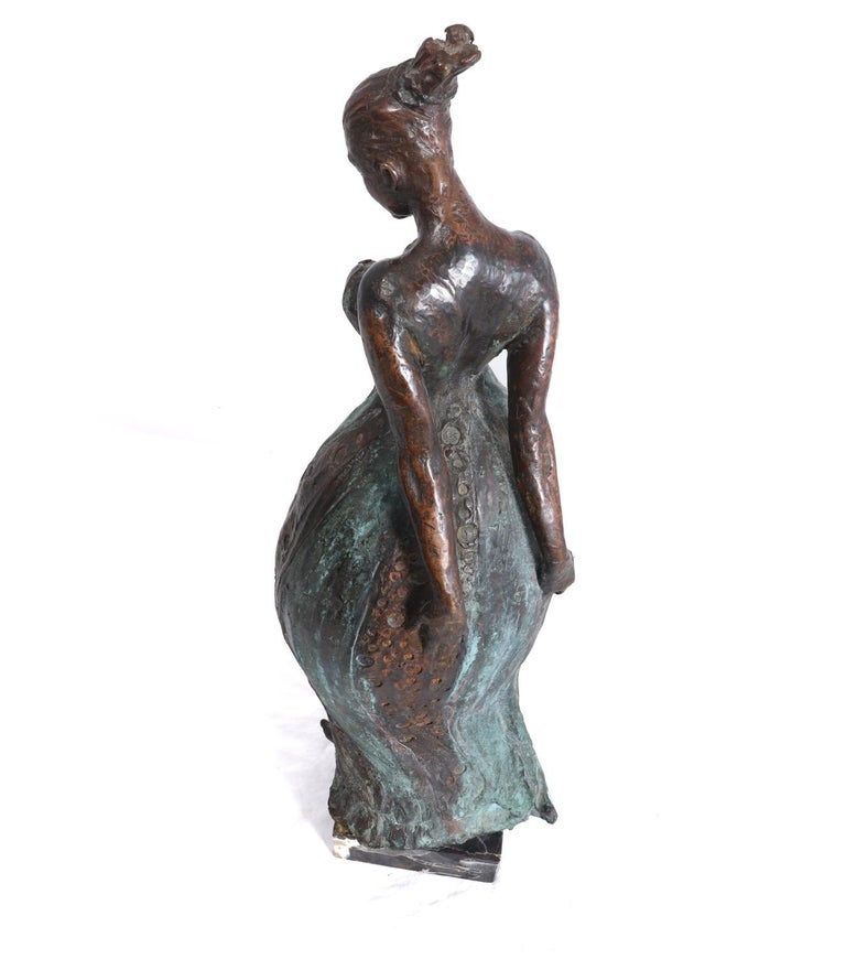 Bronze Lady Sculpture For Sale at 1stDibs
