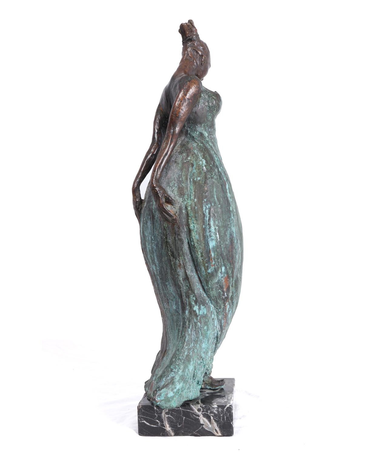Late 20th Century Bronze Lady Sculpture For Sale