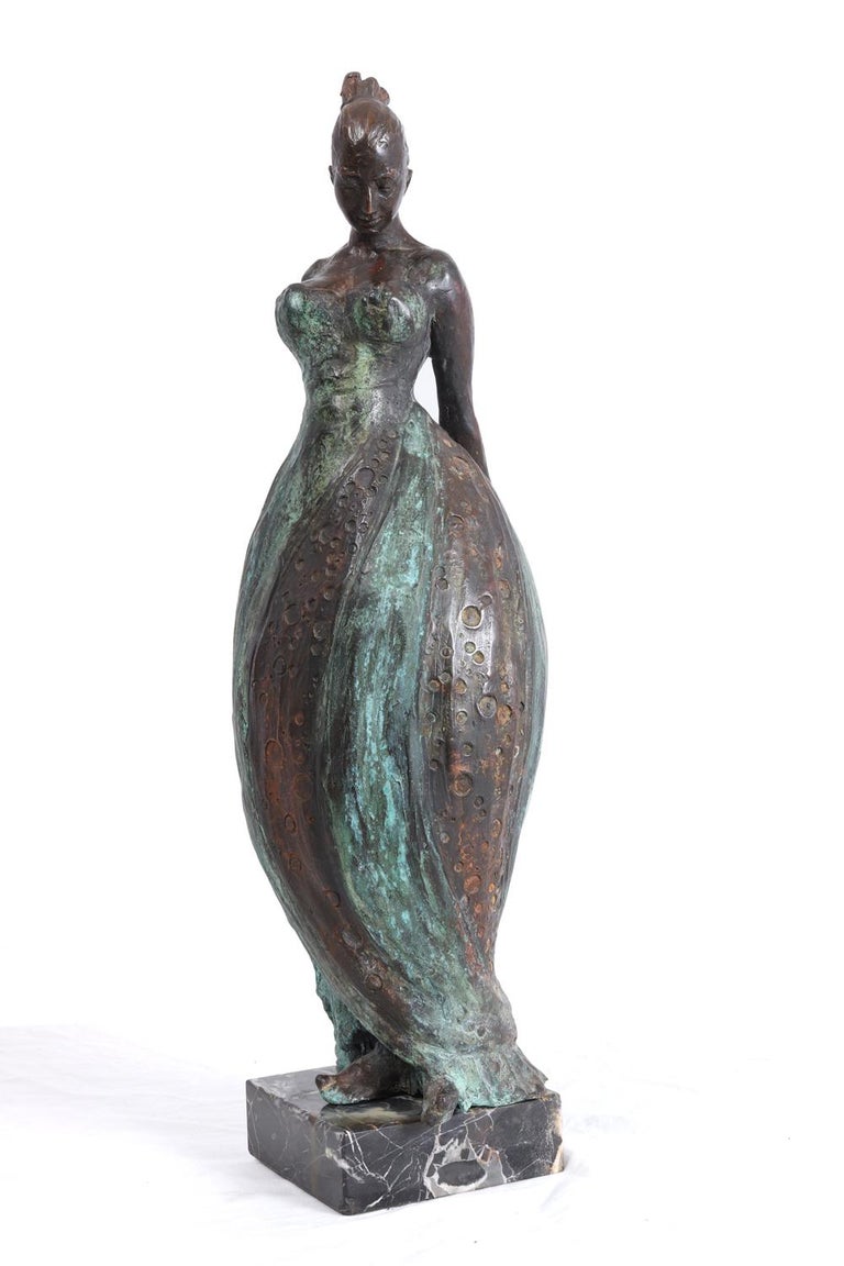 Bronze Lady Sculpture For Sale at 1stDibs