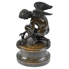 Bronze sculpture “Love”, signed A-D.Chaudet – 19th century
