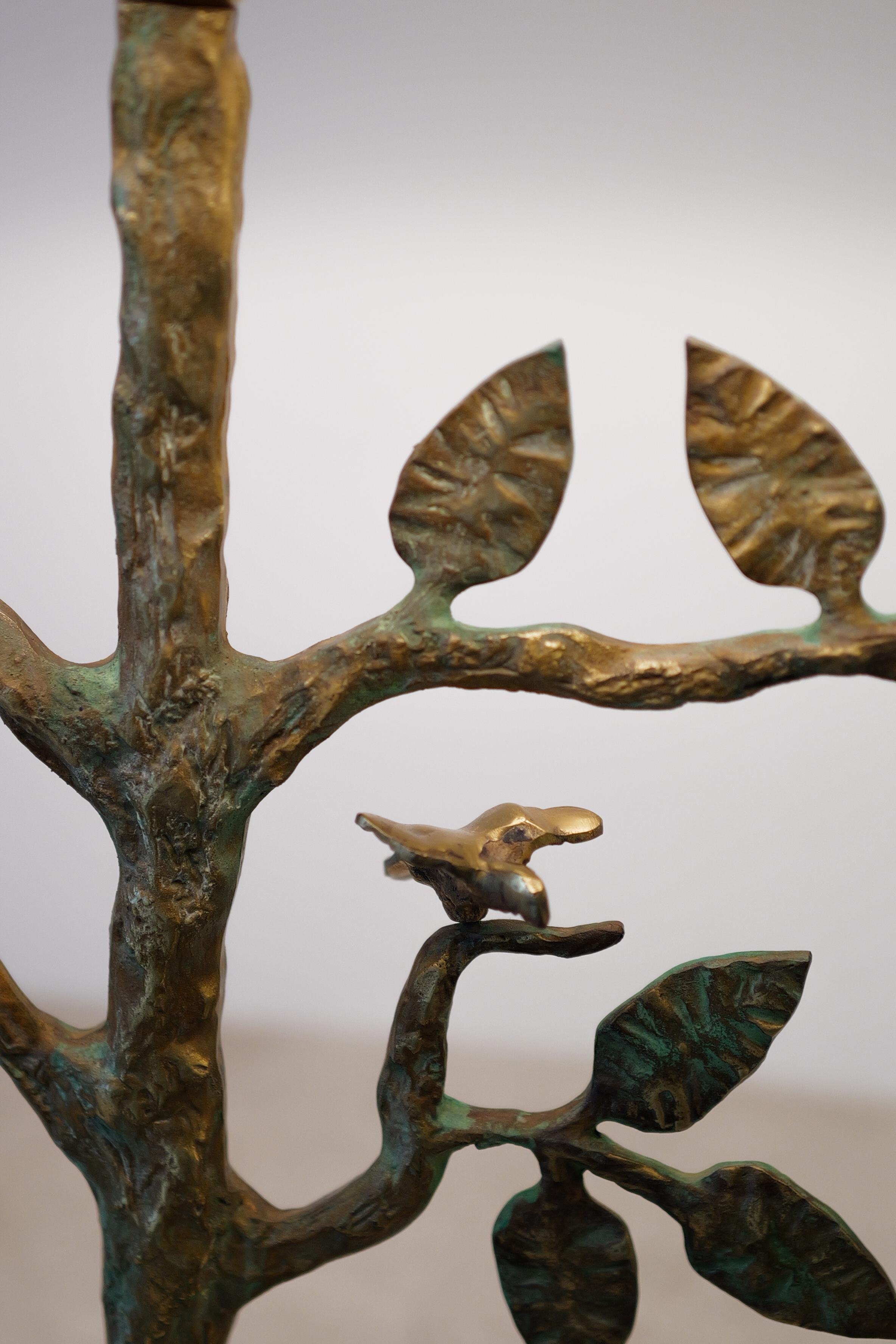 Milieu du XXe siècle Lampe en bronze des années 50 ou 60 dans le style d'Alberto ou Diego Giacometti - Italie