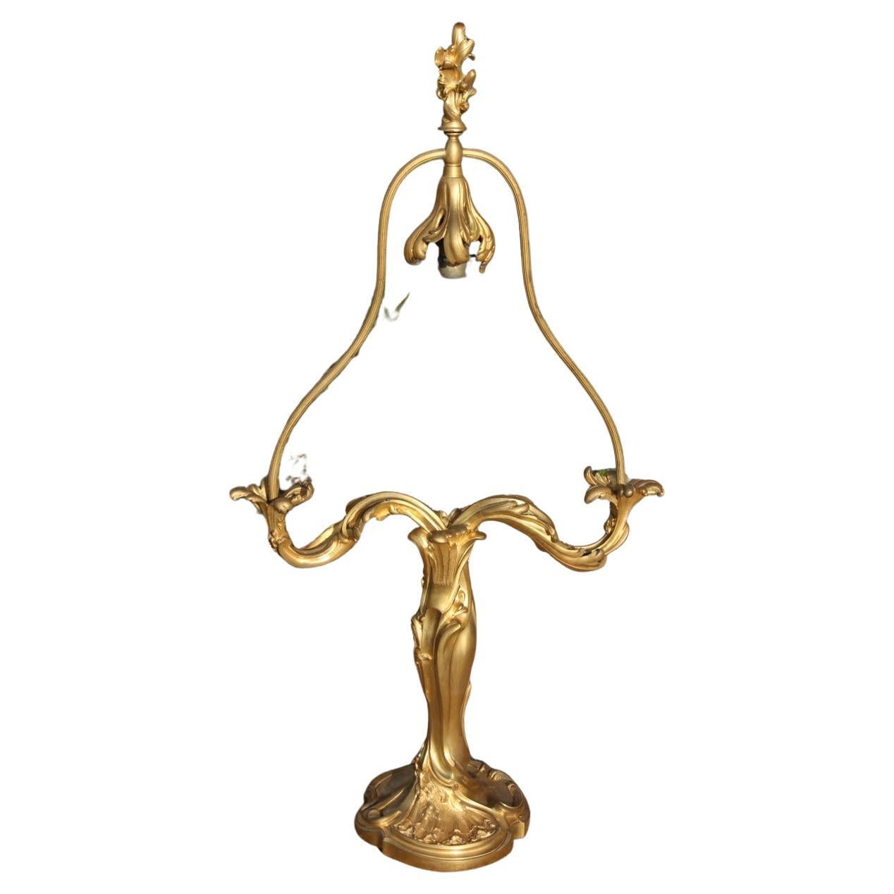 Pied de lampe en bronze signé par Lelievre et Susse Frères, fondateurs, 19e siècle