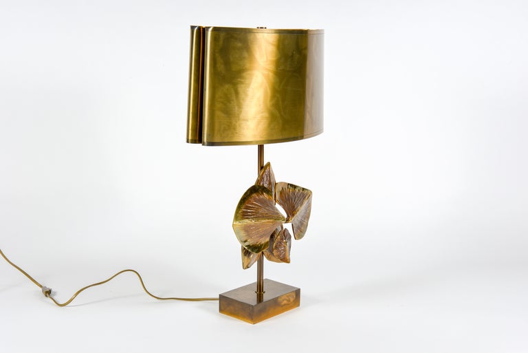 Late 20th Century Bronze Lamp by Maison Charles For Sale
